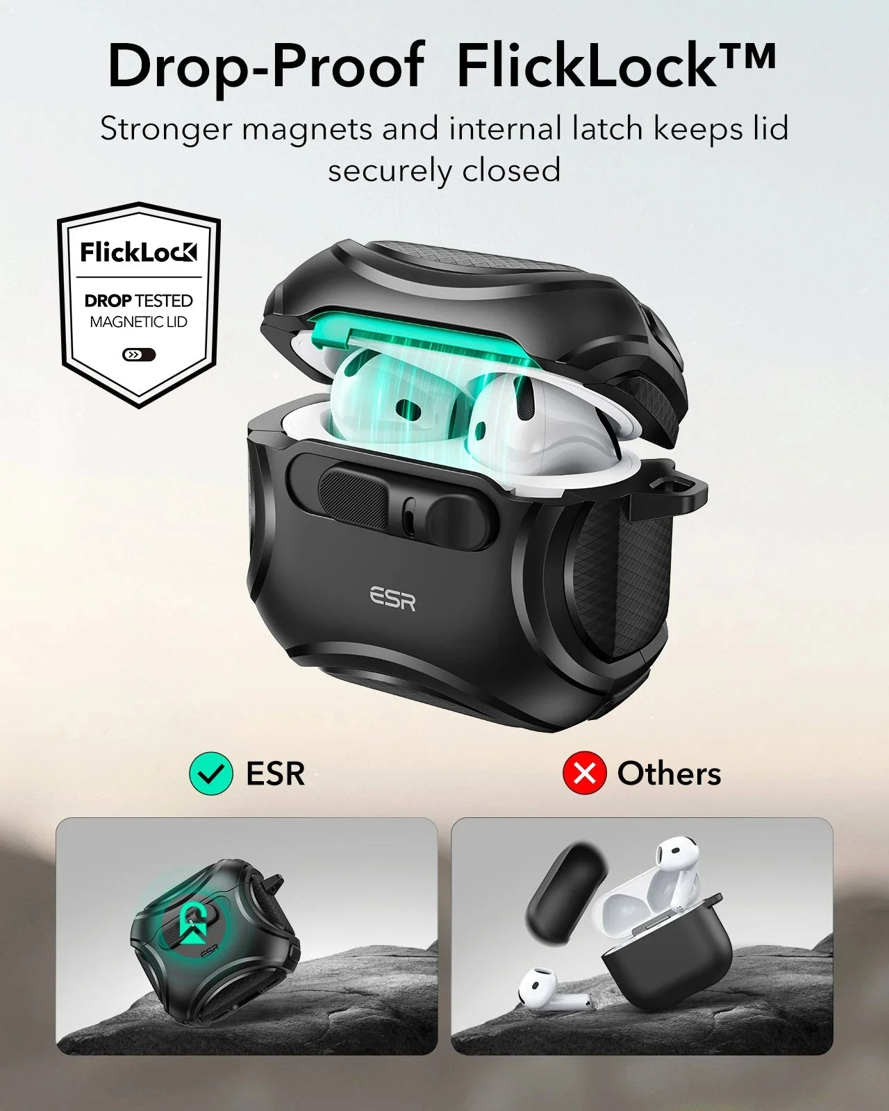 AirPods 4 Cyber FlickLock Case (HaloLock) - Dark Blue - Image 4