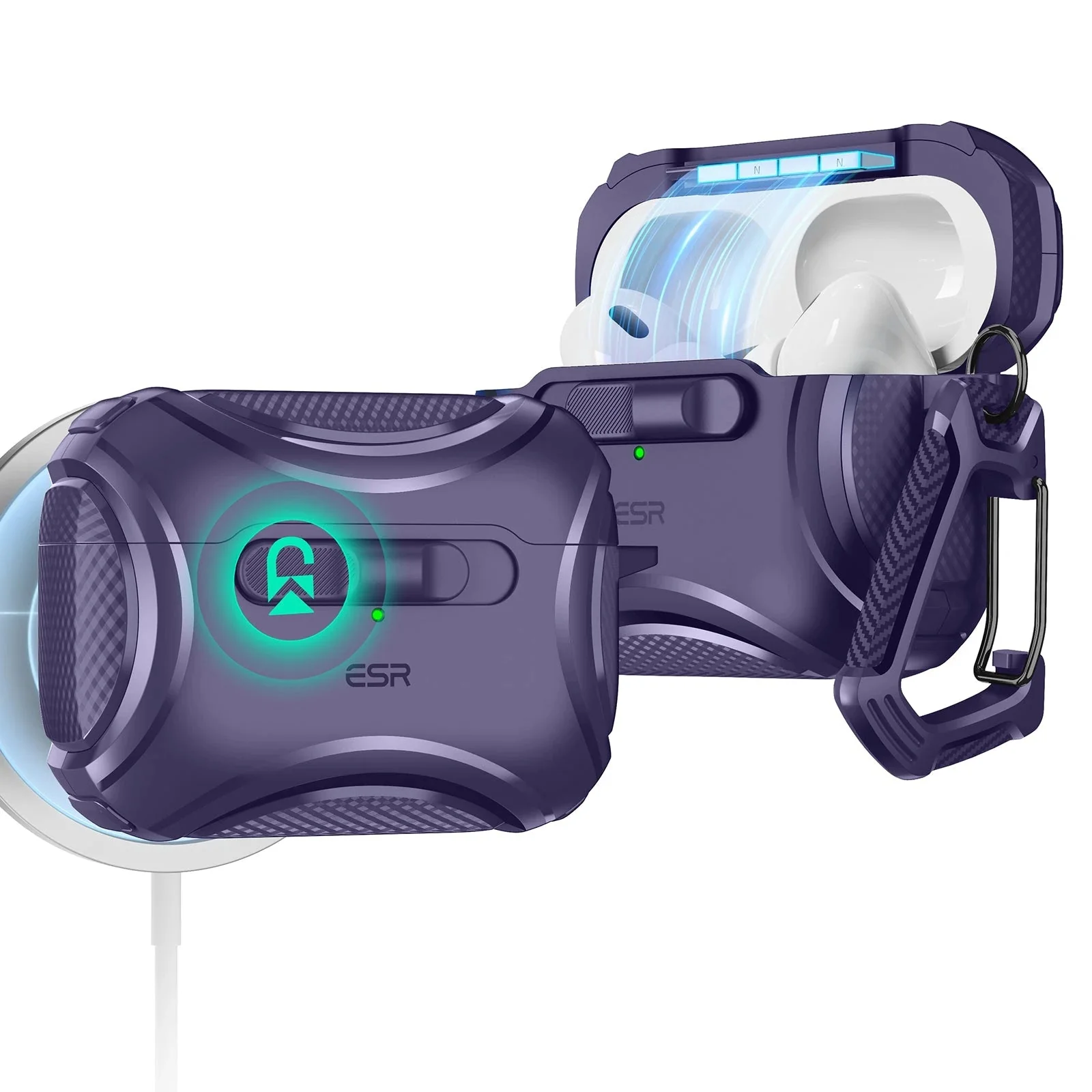 AirPods Pro (2023/2022/2019) Cyber FlickLock Case (HaloLock) - Dark Blue - Image 14