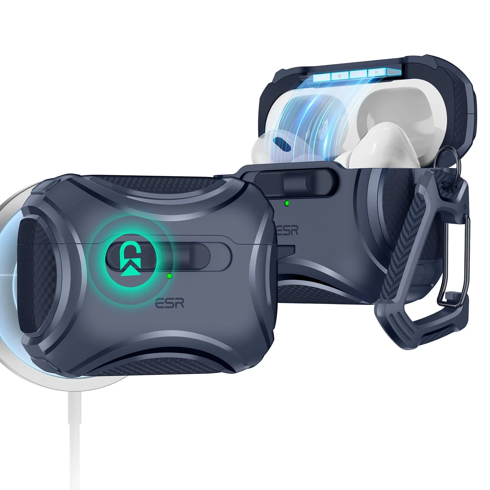 AirPods Pro (2023/2022/2019) Cyber FlickLock Case (HaloLock) - Forest Green - Image 13
