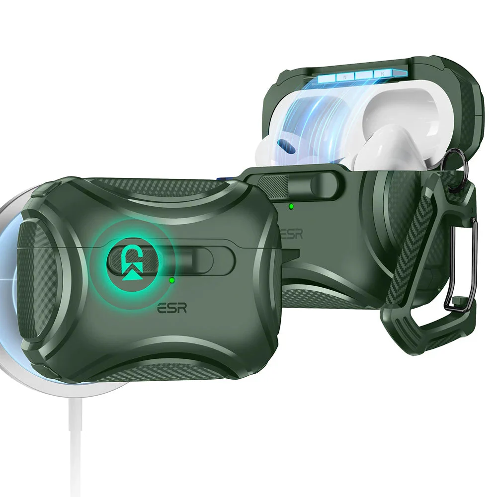 AirPods Pro (2023/2022/2019) Cyber FlickLock Case (HaloLock) - Forest Green - Image 15