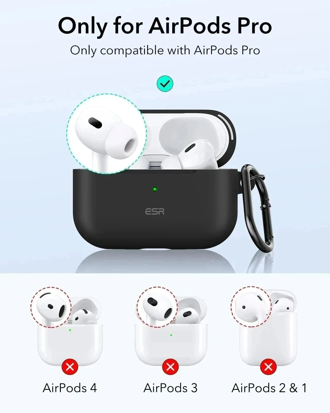 AirPods Pro (2023/2022/2019) Cloud Soft Case (HaloLock) - Black - Image 2