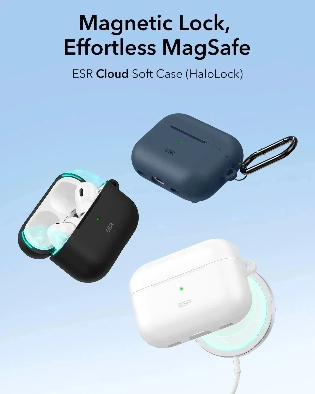 AirPods Pro (2023/2022/2019) Cloud Soft Case (HaloLock) - Black - Image 3