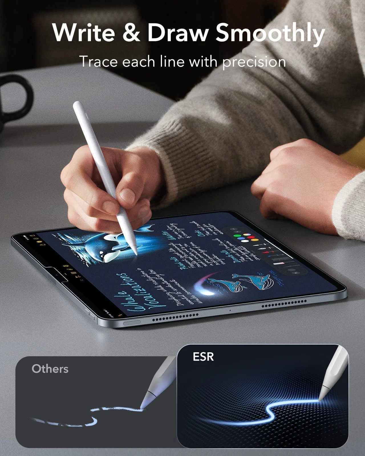 iPad Pro 13" (M4) 2024 UltraFit Armorite Paper-Feel Screen Protector – 2 Pack - Image 3