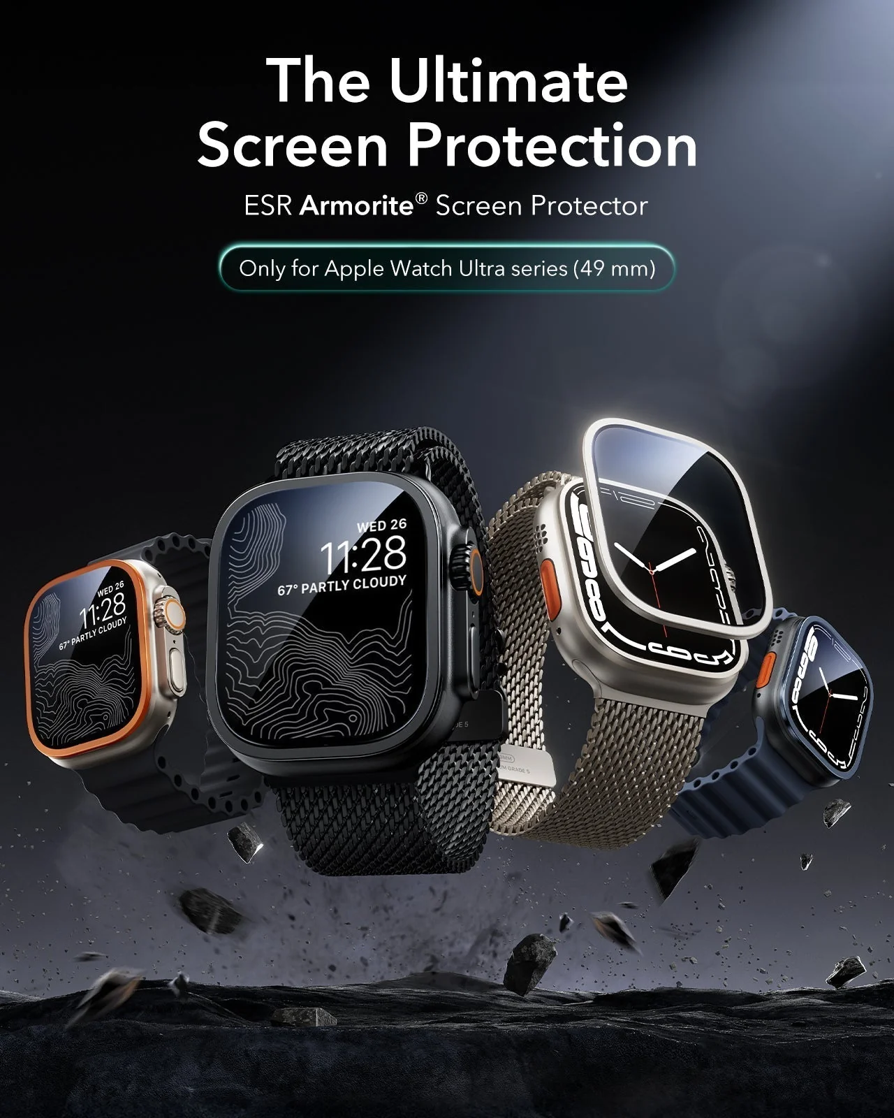 Apple Watch Ultra 3 Armorite Screen Protector - Black - Image 3