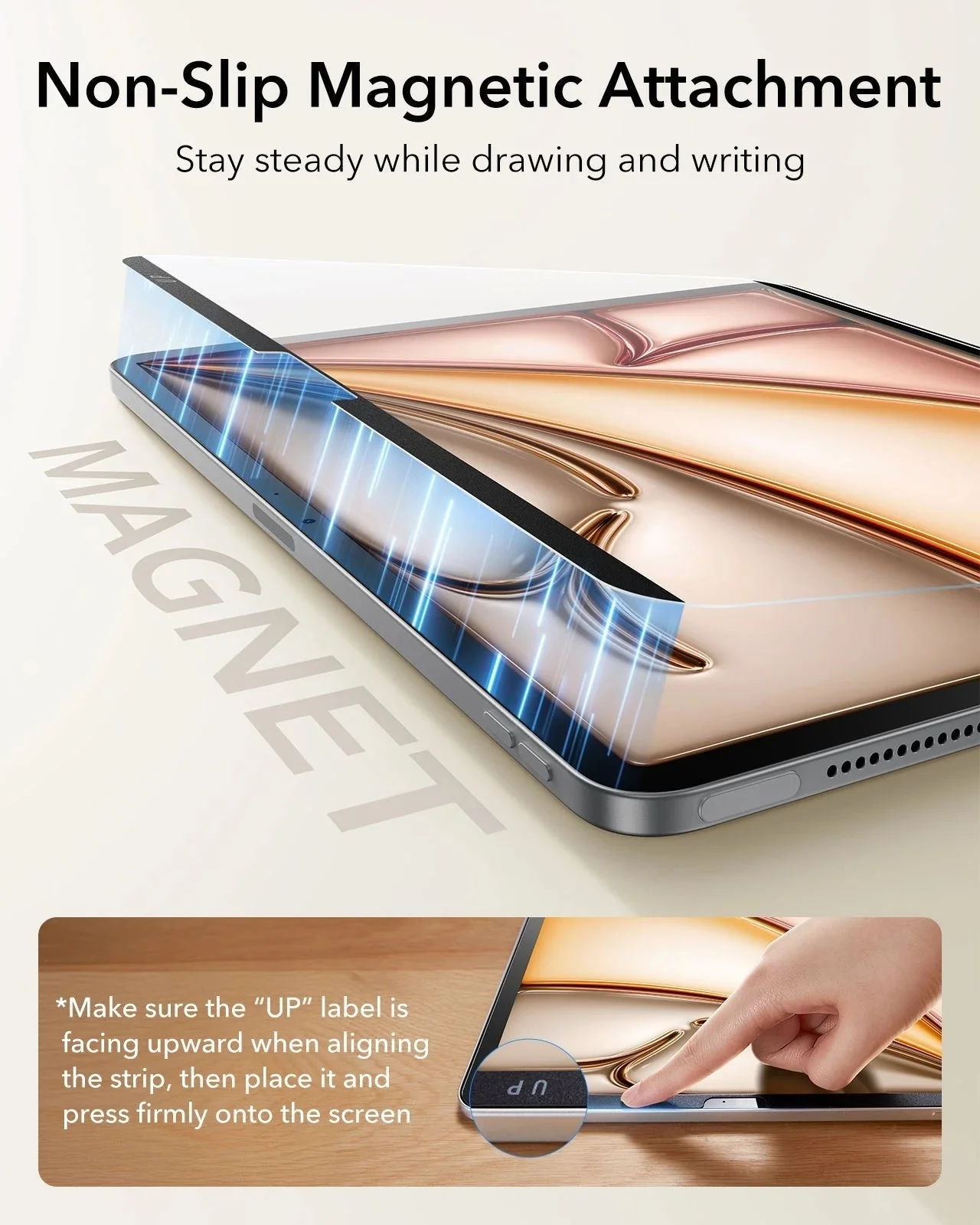 iPad Air 11" (M3) 2025 Bundle Flip Magnetic Case with Pencil Holder, Paper-Feel Magnetic & Armorite® Protection - Black - Image 21