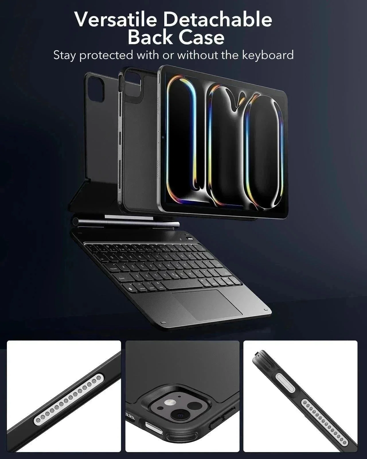 iPad Pro 11ʺ (2025) Bundle Rebound Magnetic Keyboard Case 360 & Paper-Feel Screen Protectors- UK Layout-Black - Image 9