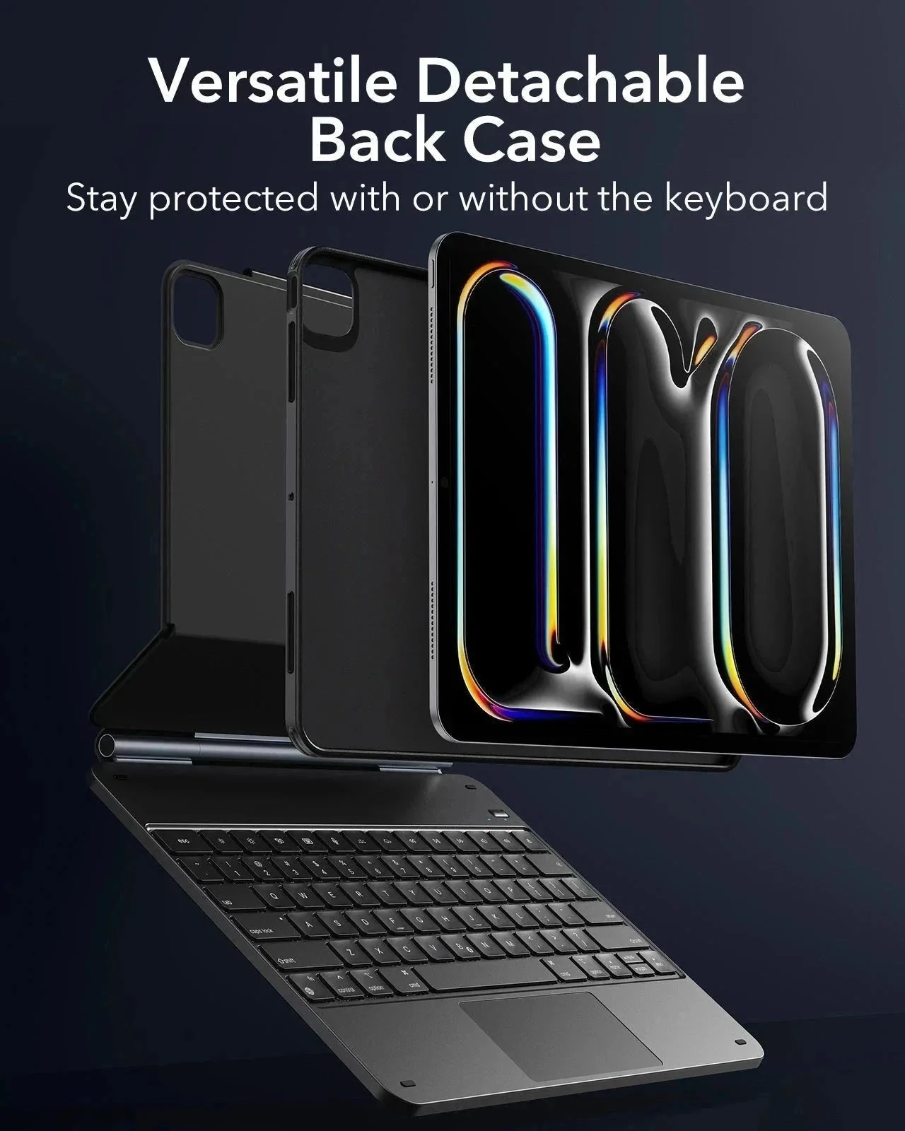 iPad Pro 13ʺ (2025) Bundle Rebound Magnetic Keyboard Case 360, Digital Pencil & Screen Protectors - UK Layout-Black - Image 5