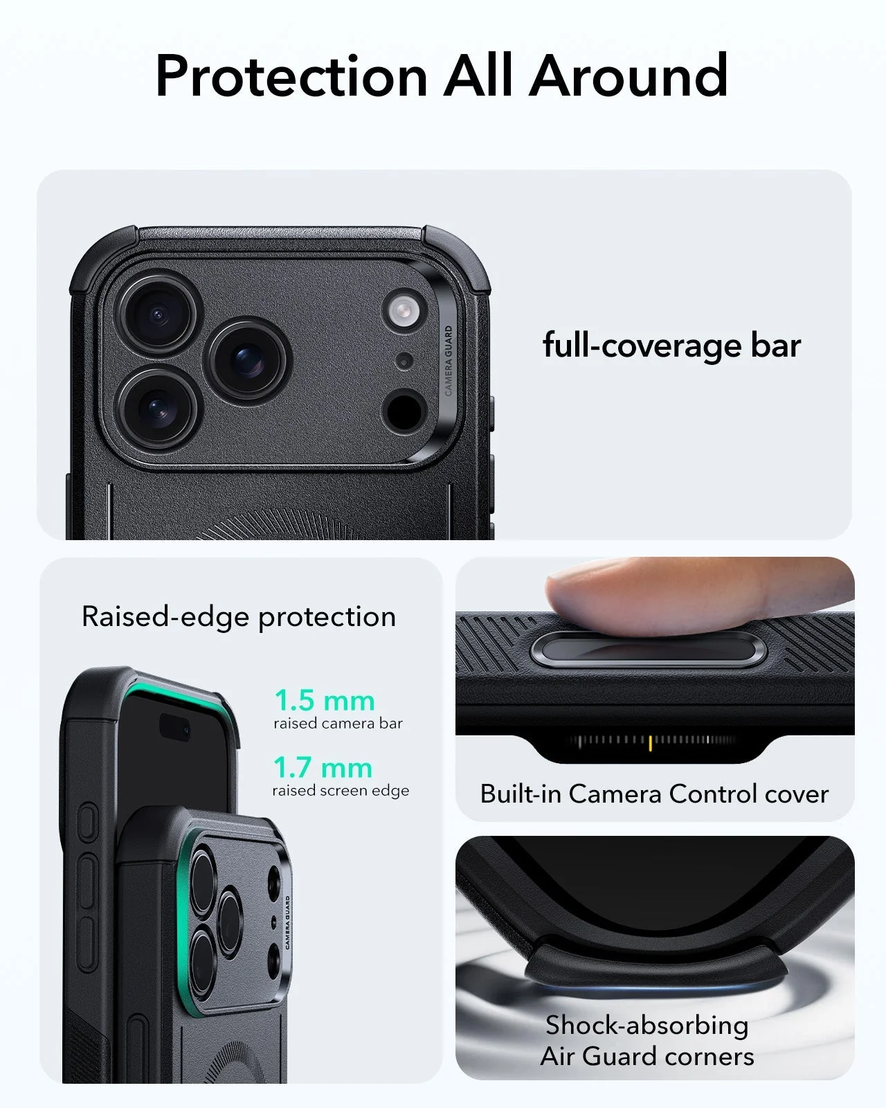 iPhone 17 Pro Max Cyber Tough Magnetic Case (Camera Control) - Black - Image 3