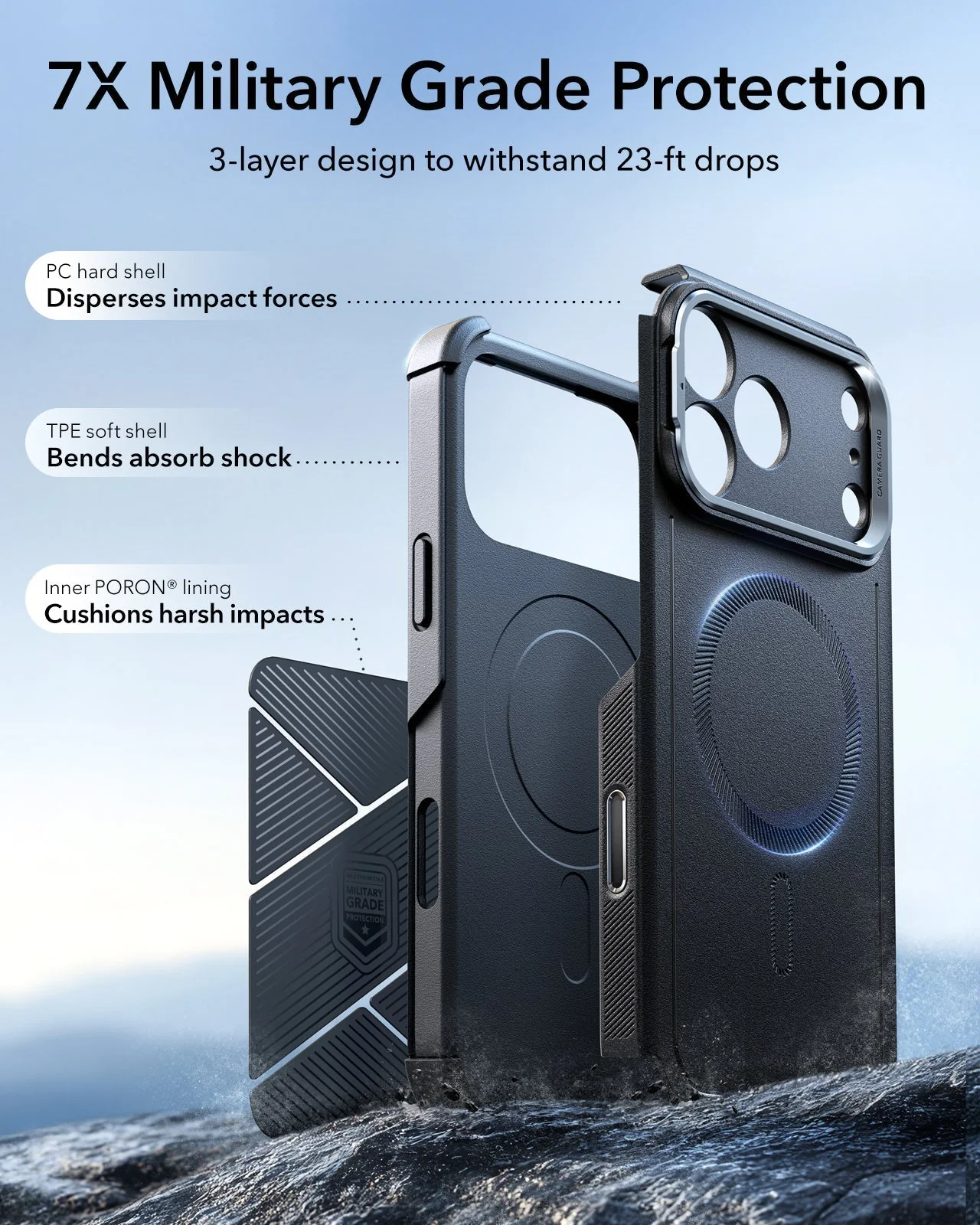 iPhone 17 Pro Cyber Tough Magnetic Case (Camera Control, Stash Stand) - Black - Image 4