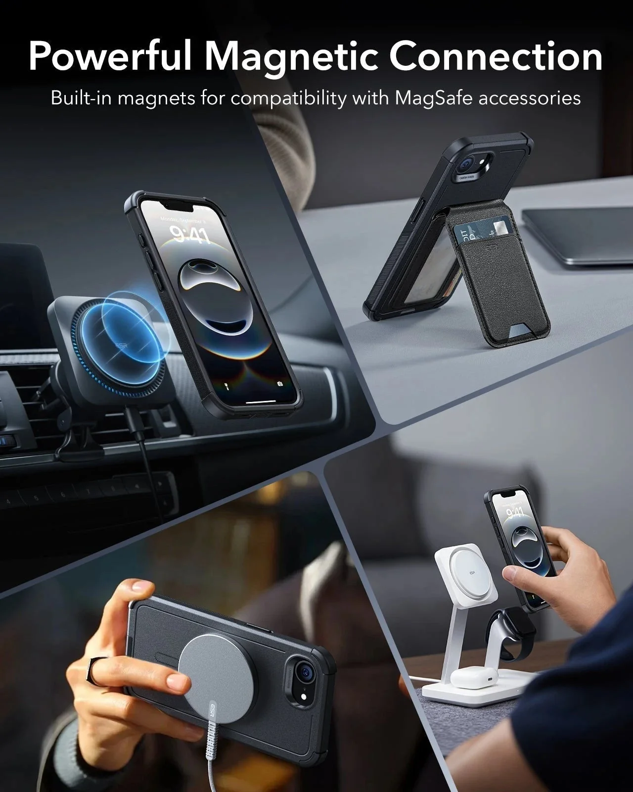 iPhone 17e Bundle Cyber Tough Magnetic Case & Armorite® Privacy Screen Protector - Black - Image 7