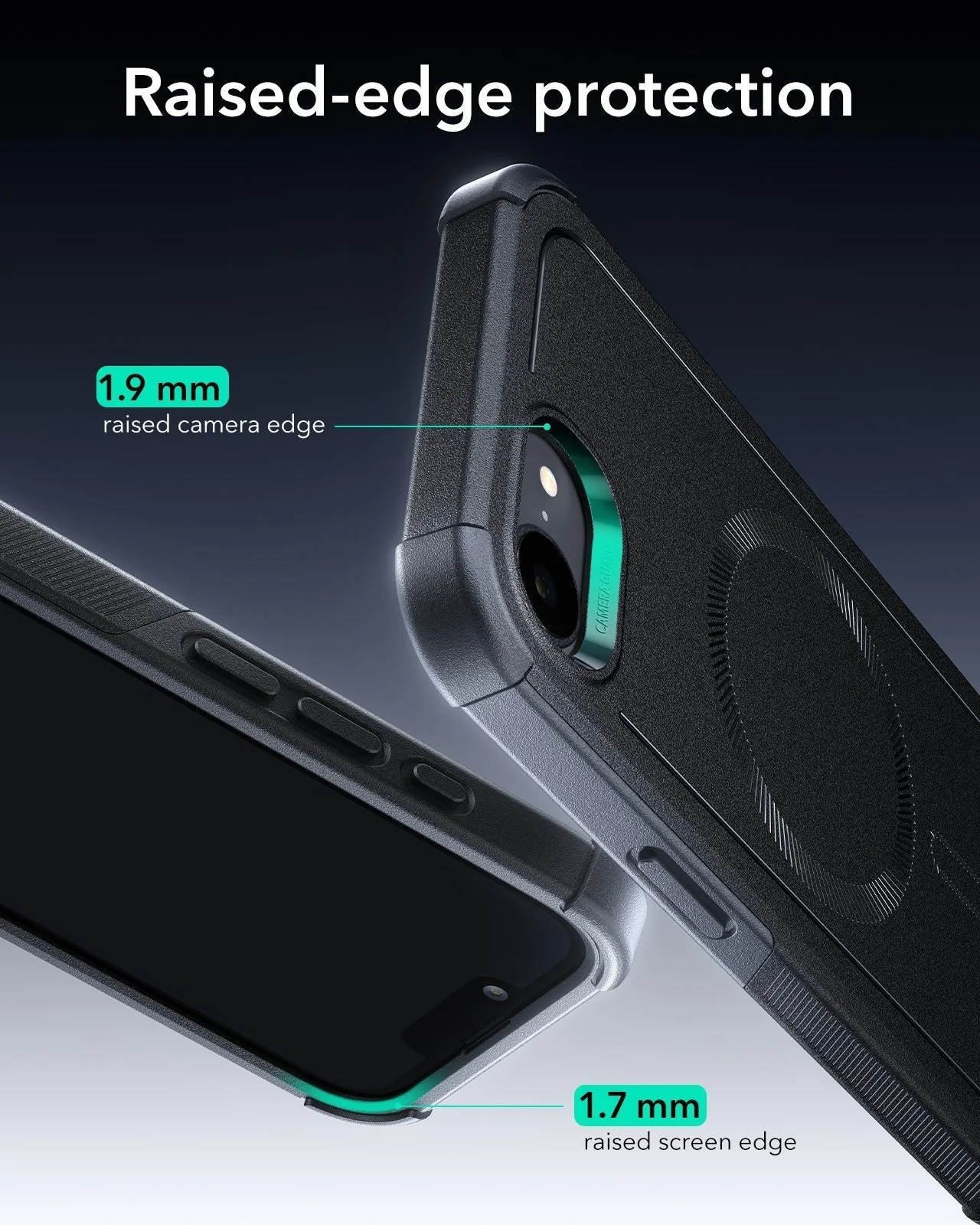 iPhone 17e Bundle Cyber Tough Magnetic Case  & Armorite® Screen Protector - Black - Image 4