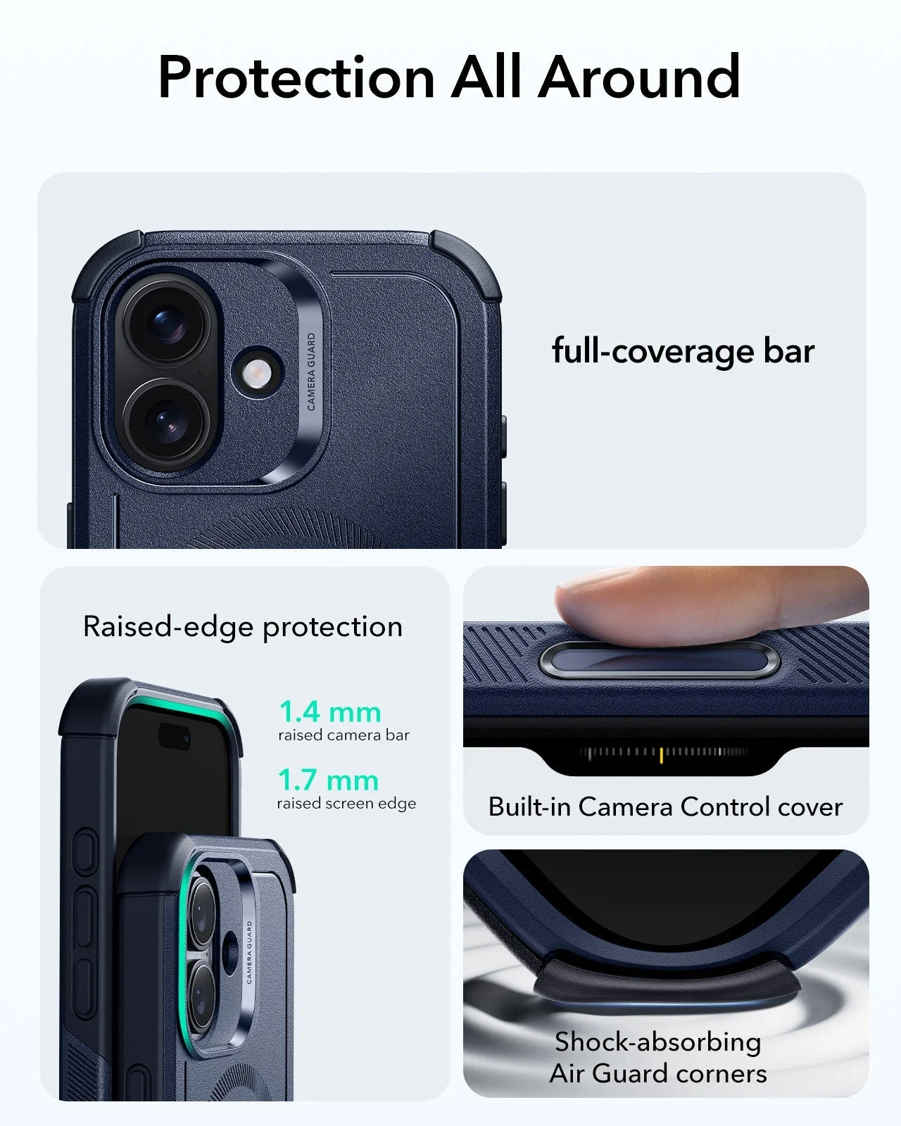 iPhone 17 Cyber Tough Magnetic Case (Camera Control) - Navy Blue - Image 3