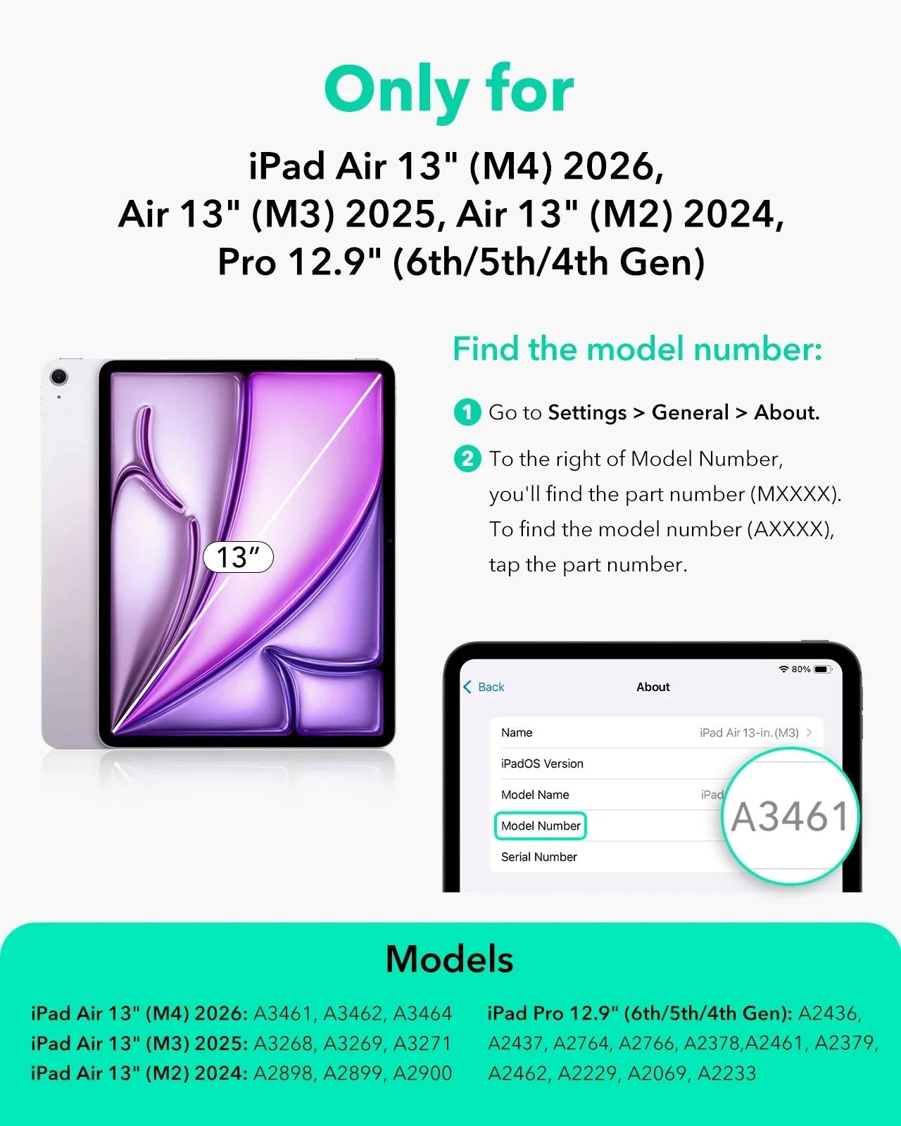 iPad Air 13" (M4) 2026 Rebound Magnetic Case - Brilliant White - Image 2
