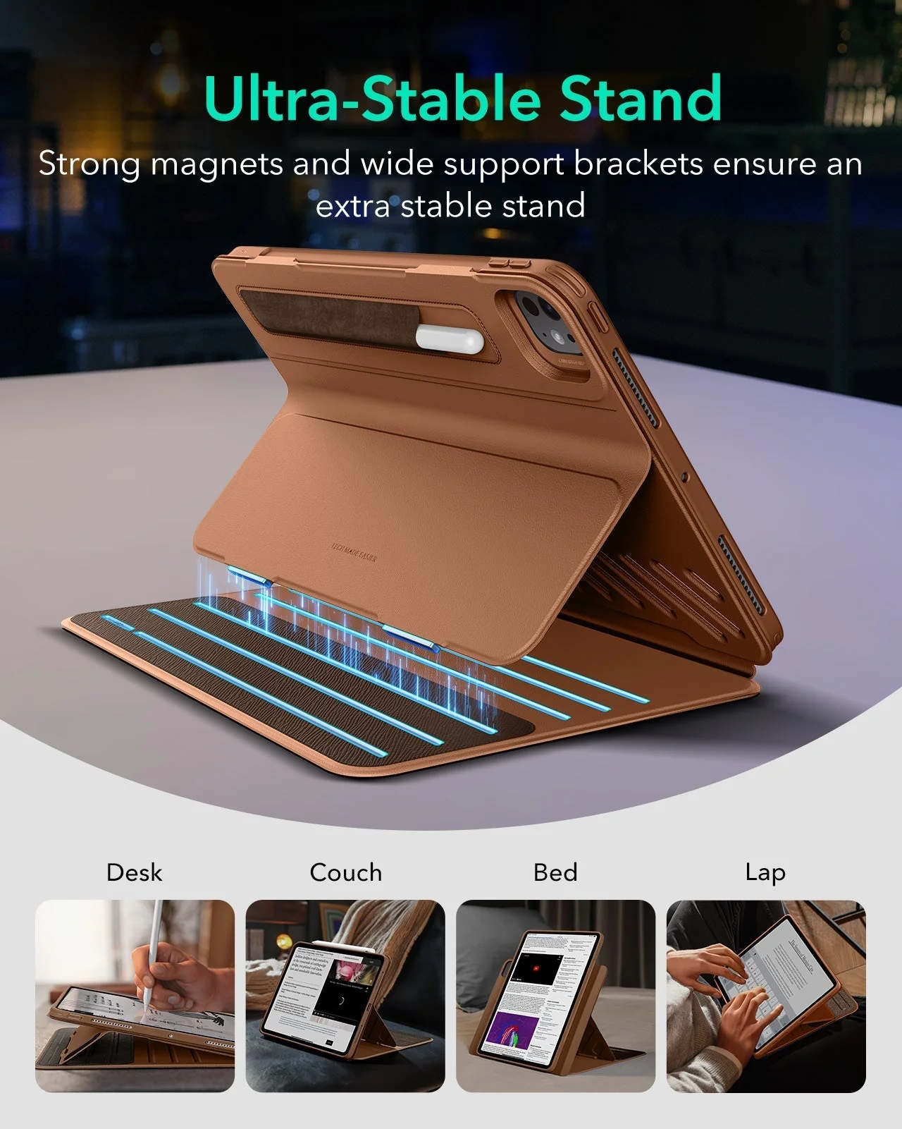 iPad Pro 11" (2025) Bundle Shift Magnetic Case & Armorite® Paper-Feel Protection - Brown - Image 4