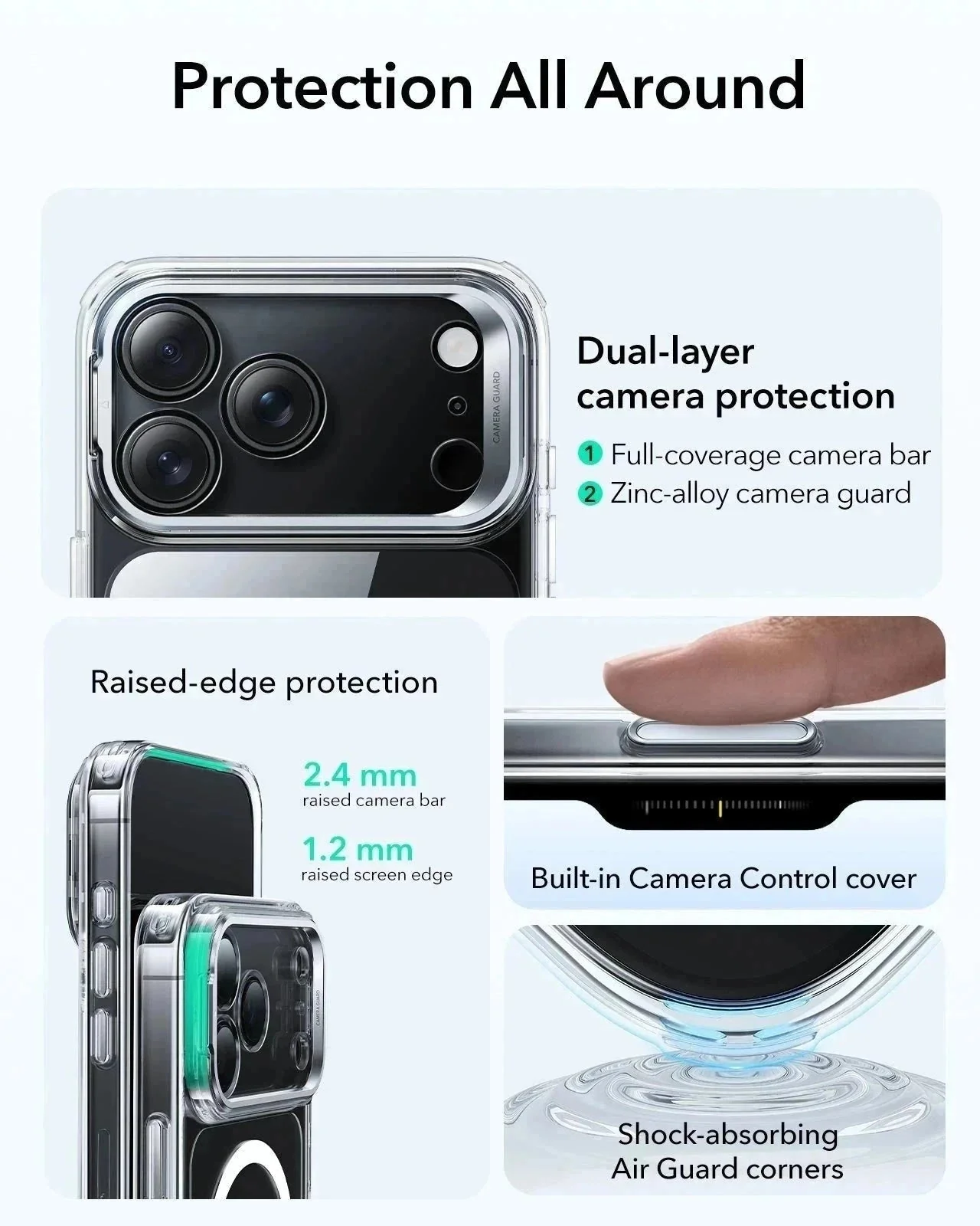 iPhone 17 Pro Bundle Classic Hybrid Magnetic Case (Camera Control, Stash Stand) and Armorite Screen Protector - Clear - Image 3