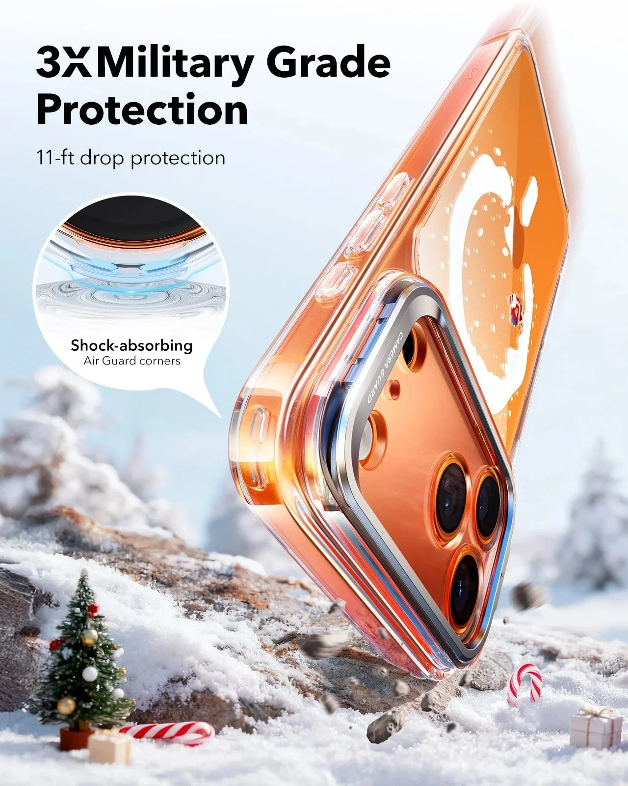 iPhone 17 Pro Classic Hybrid Magnetic Case (Camera Control, Stash Stand) - Santa Skater - Image 6