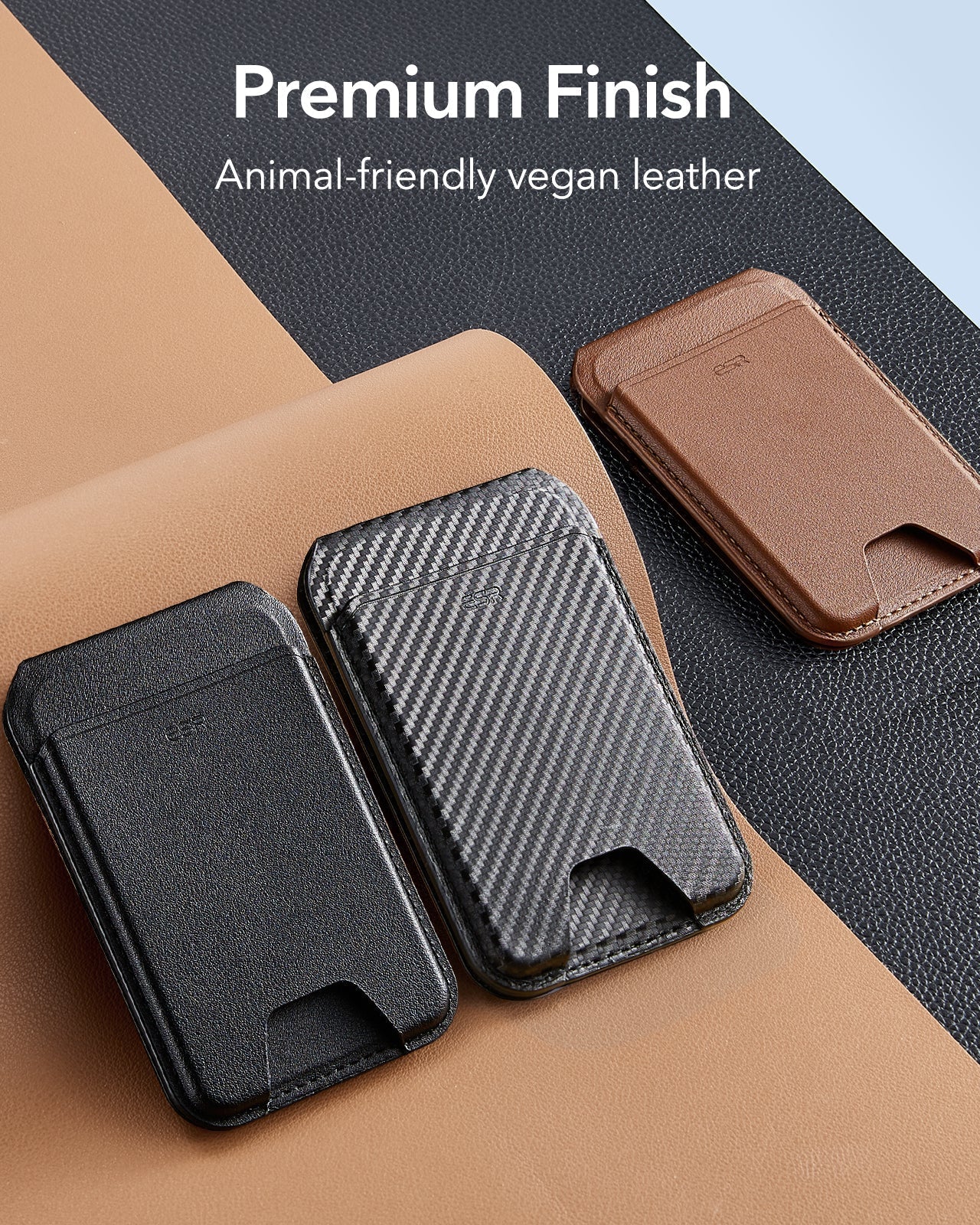 Classic Magnetic Wallet Stand for 5 cards - Caramel Brown - Image 8