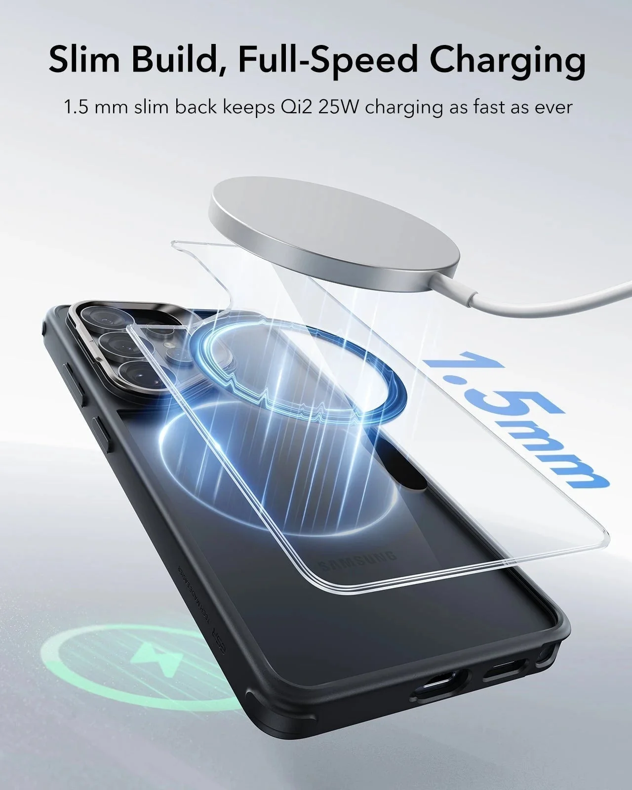 Galaxy S26 Ultra Classic Hybrid Magnetic Case (Stash Stand) - Clear Black - Image 7