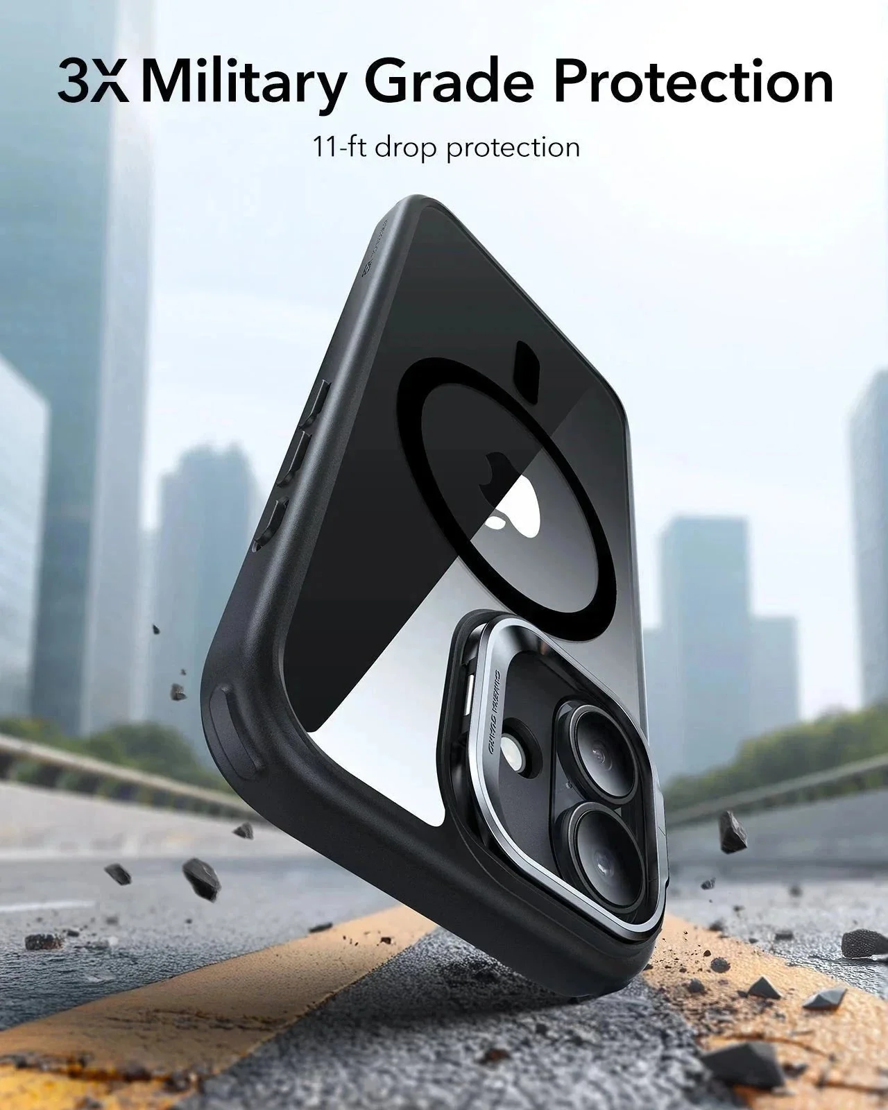 iPhone 17 Bundle Classic Hybrid Magnetic Case (Camera Control, Stash Stand) and Armorite Screen Protector - Clear Black - Image 4