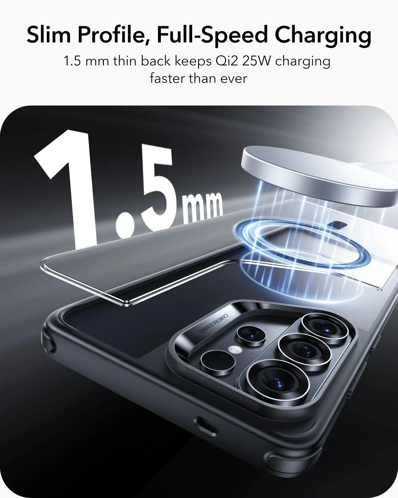 Galaxy S26 Ultra Bundle Classic Hybrid Magnetic Case and Armorite® Privacy Screen Protector - Clear Black - Image 7