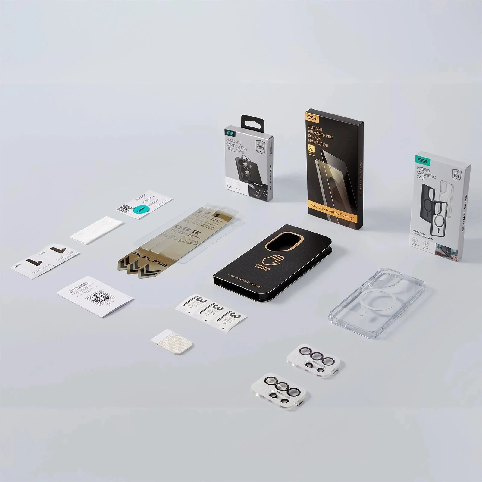 Galaxy S26 Ultra Bundle Classic Hybrid Magnetic Case and Armorite® Pro Screen Protector - Clear Black - Image 2