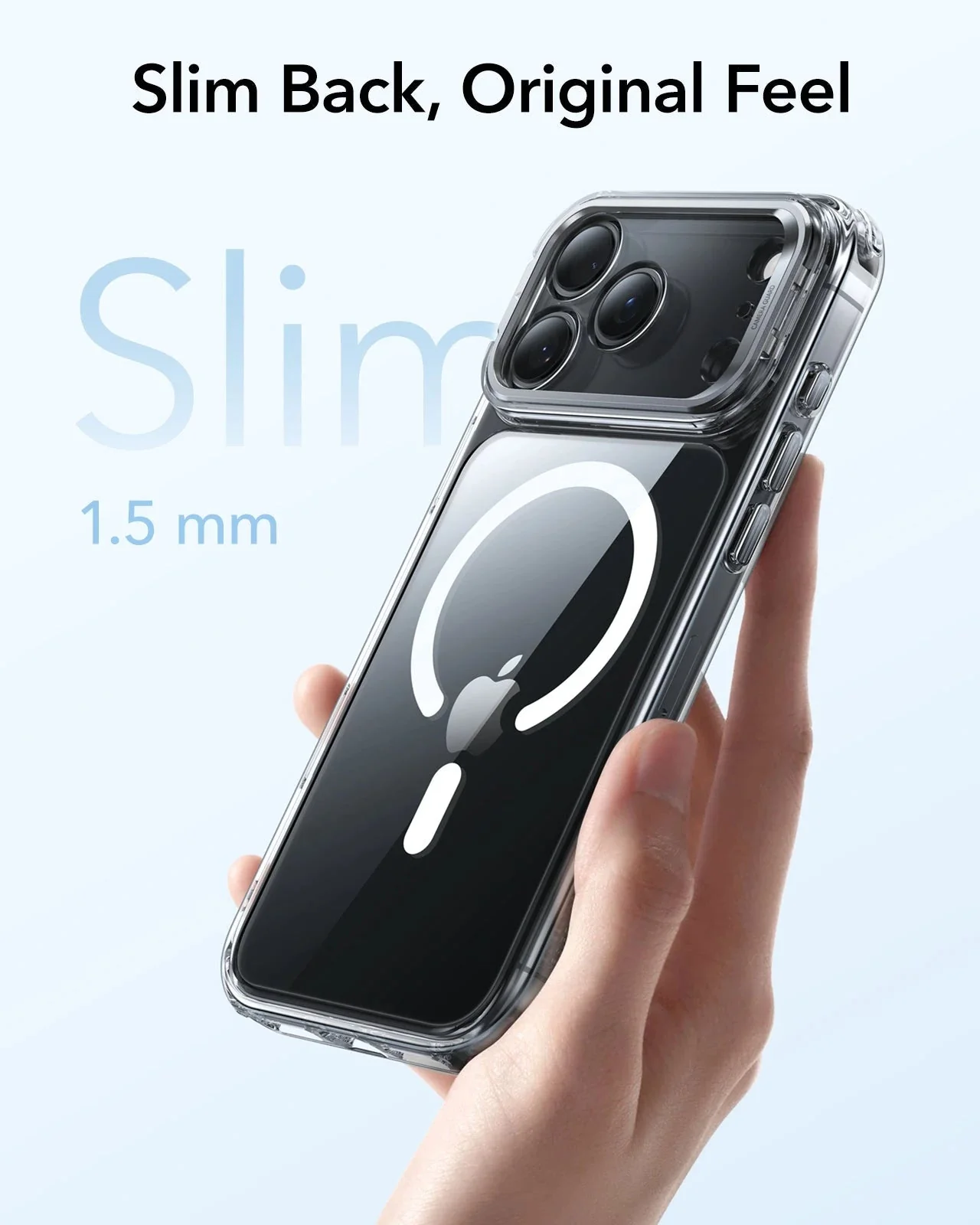 iPhone 17 Pro Max Classic Hybrid Magnetic Case (Camera Control, Stash Stand) - Clear - Image 7