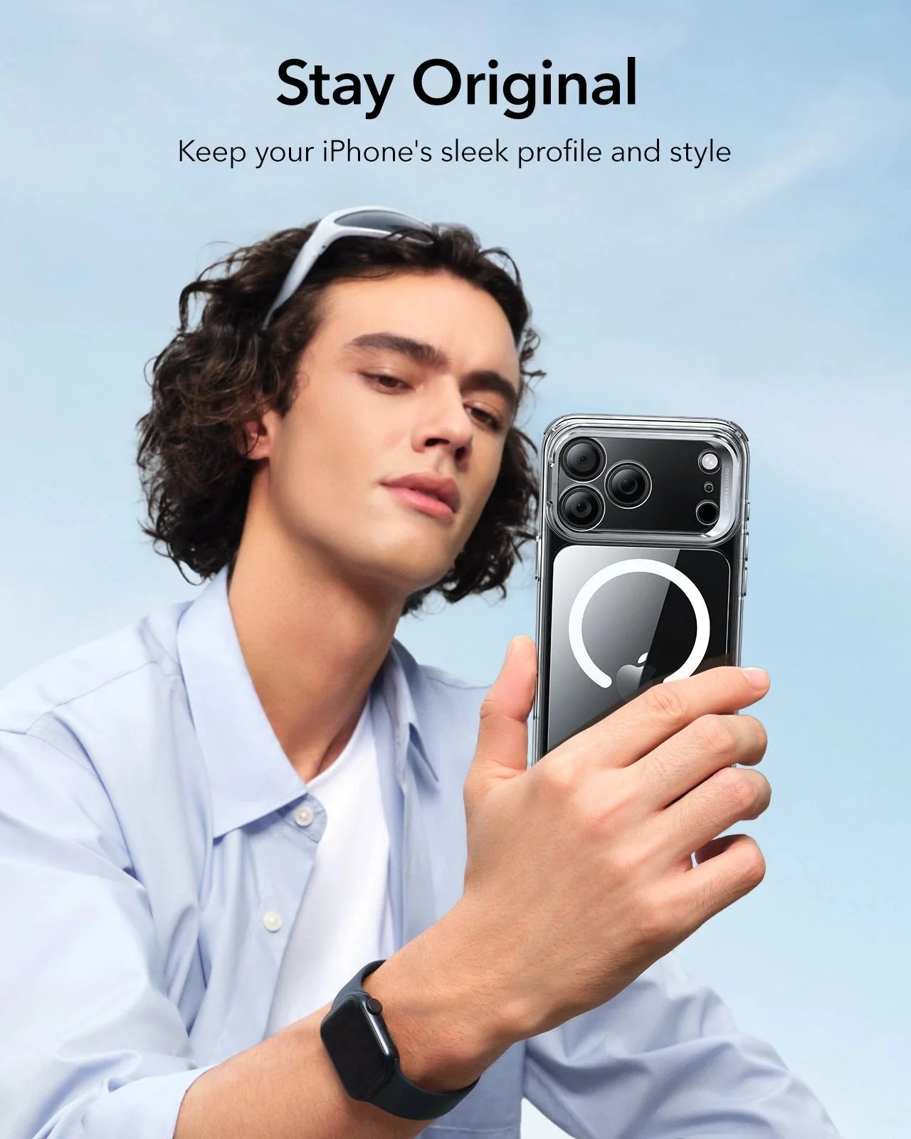 iPhone 17 Pro Max Classic Hybrid Magnetic Case (Camera Control, Stash Stand) - Clear - Image 8