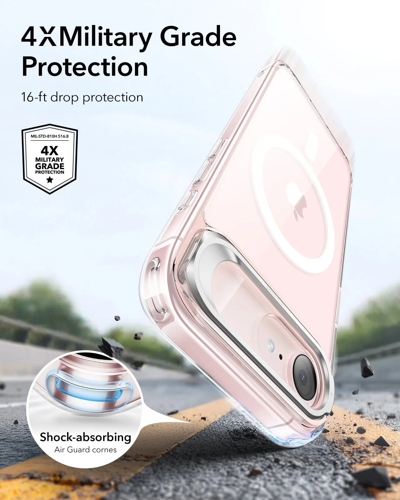 iPhone 17e Classic Hybrid Magnetic Case (Stash Stand) - Clear - Image 4