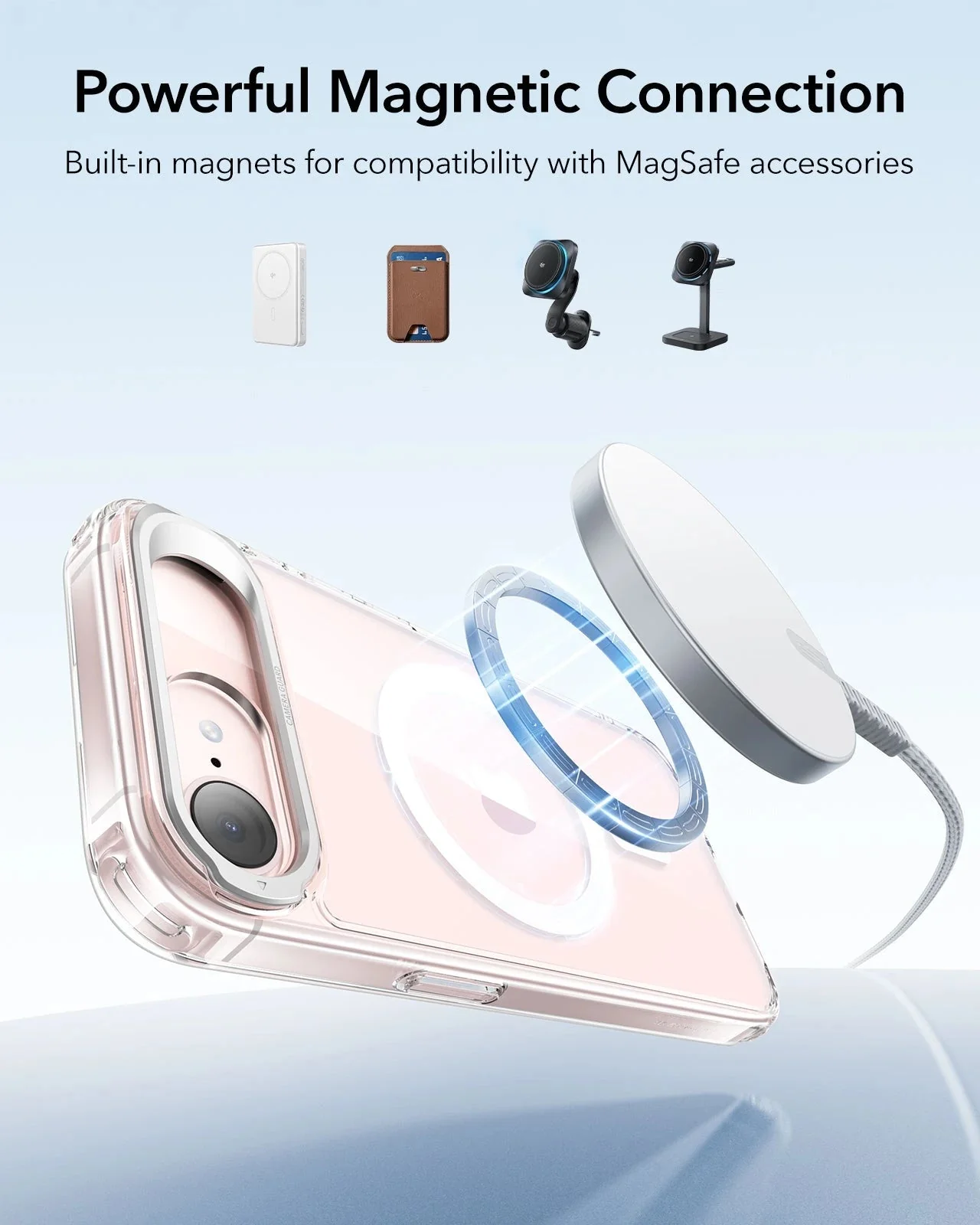 iPhone 17e Classic Hybrid Magnetic Case (Stash Stand) - Clear - Image 7