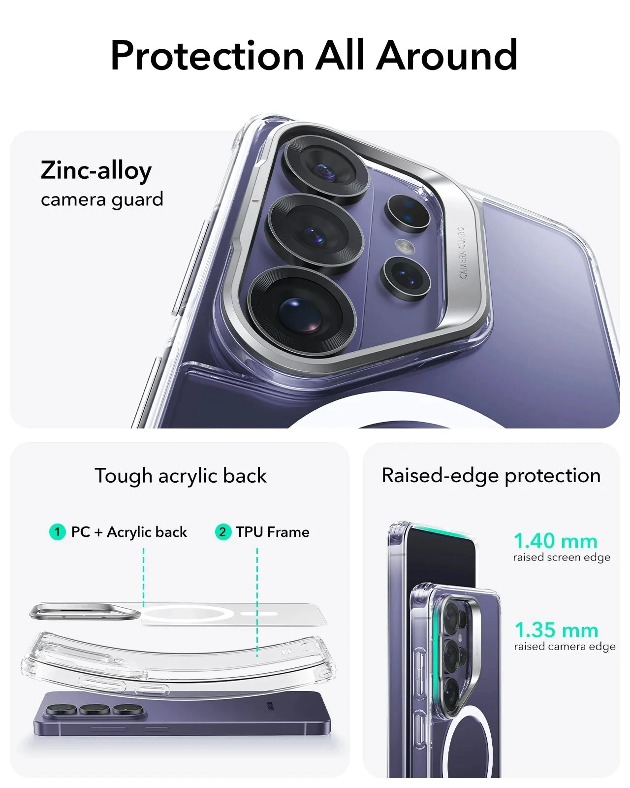 Galaxy S26 Ultra Classic Hybrid Magnetic Case (Stash Stand) - Clear - Image 5