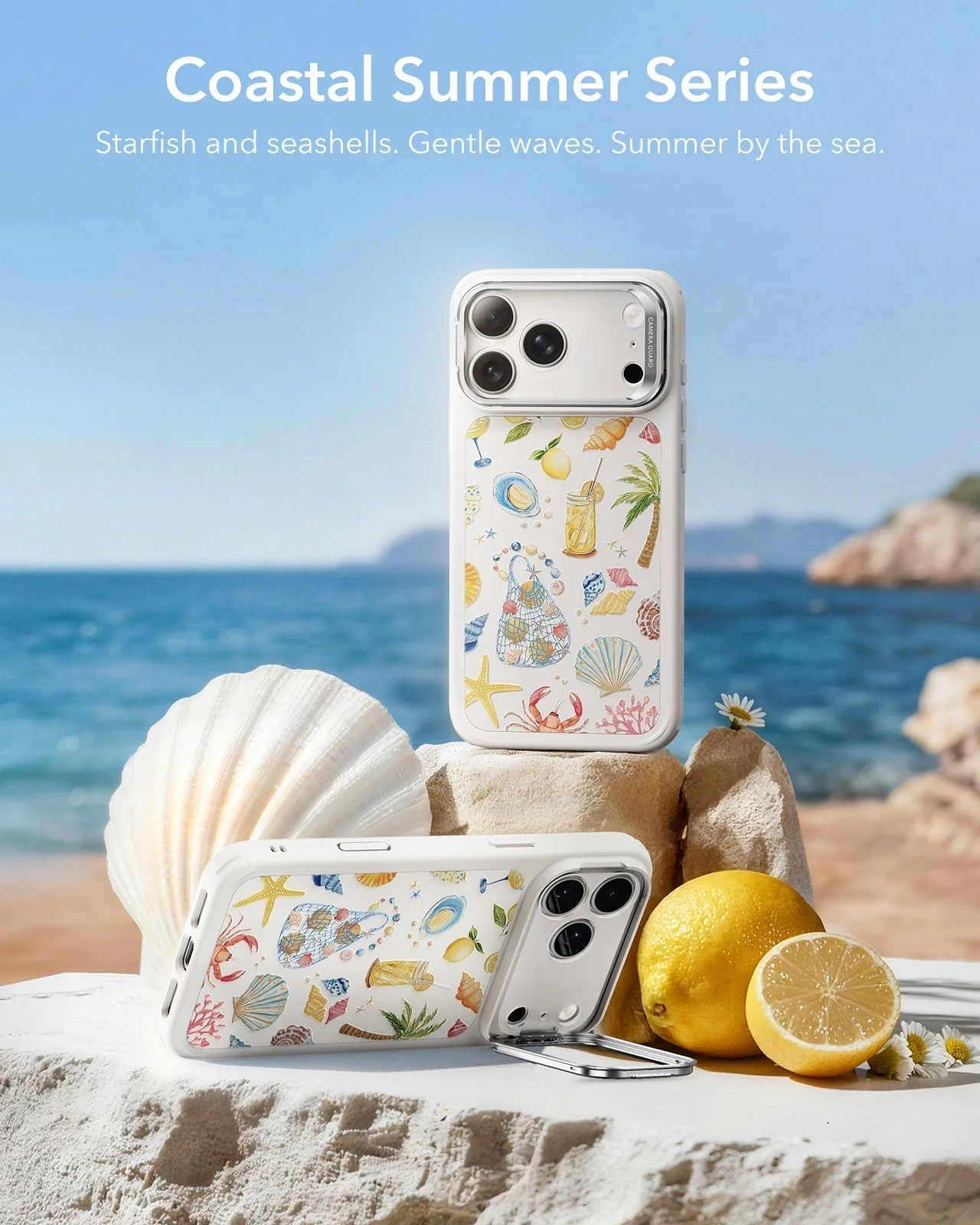 iPhone 17 Pro Classic Hybrid Magnetic Case (Camera Control, Stash Stand) - Coastal Summer - Image 3