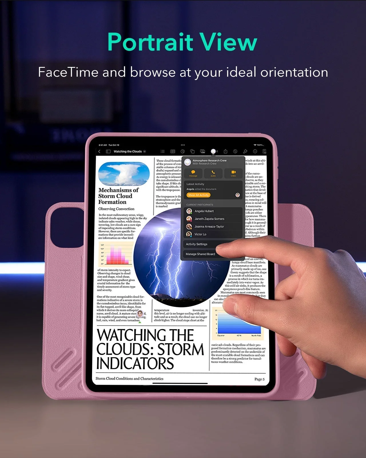 iPad Pro 11" (2025) Bundle Shift Magnetic Case & Armorite® Paper-Feel Protection - Pink - Image 5