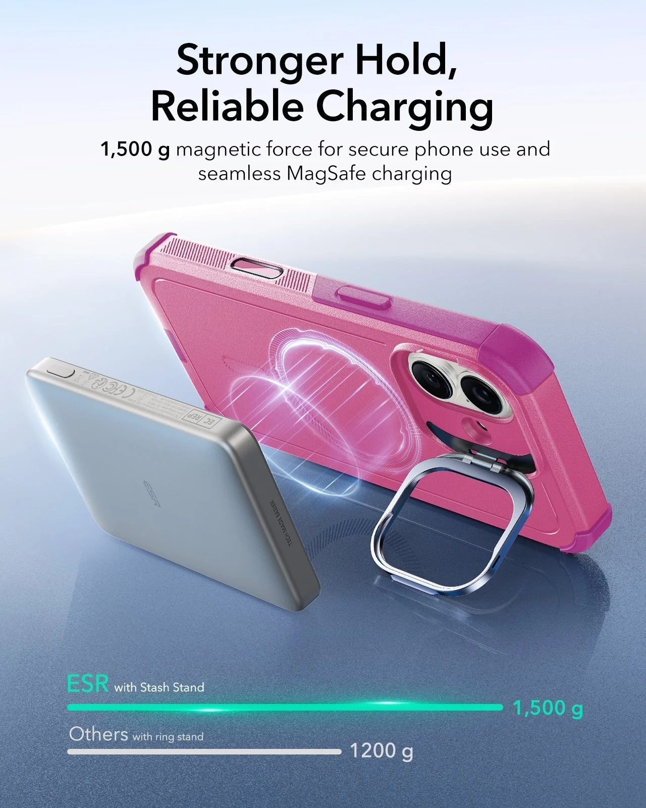 iPhone 17 Bundle Cyber Tough Magnetic Case (Camera Control, Stash Stand) and Armorite Screen Protector - Rosy Pink - Image 6