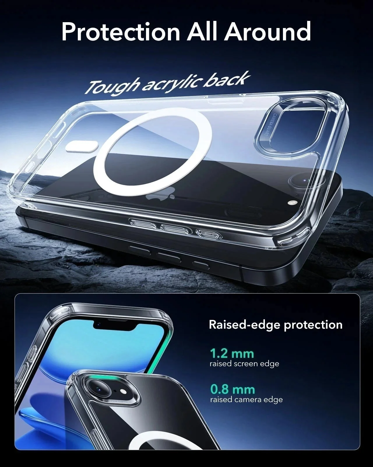 iPhone 17e Bundle Classic Hybrid Magnetic Case & Armorite® Privacy Screen Protector - Clear - Image 3