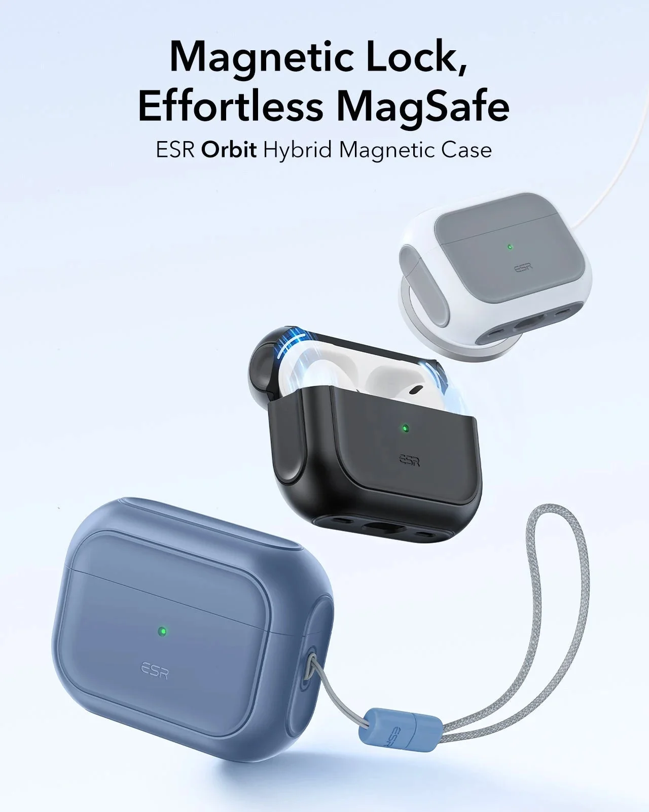 AirPods Pro 3 Orbit Hybrid Magnetic Case - Dark Blue - Image 3