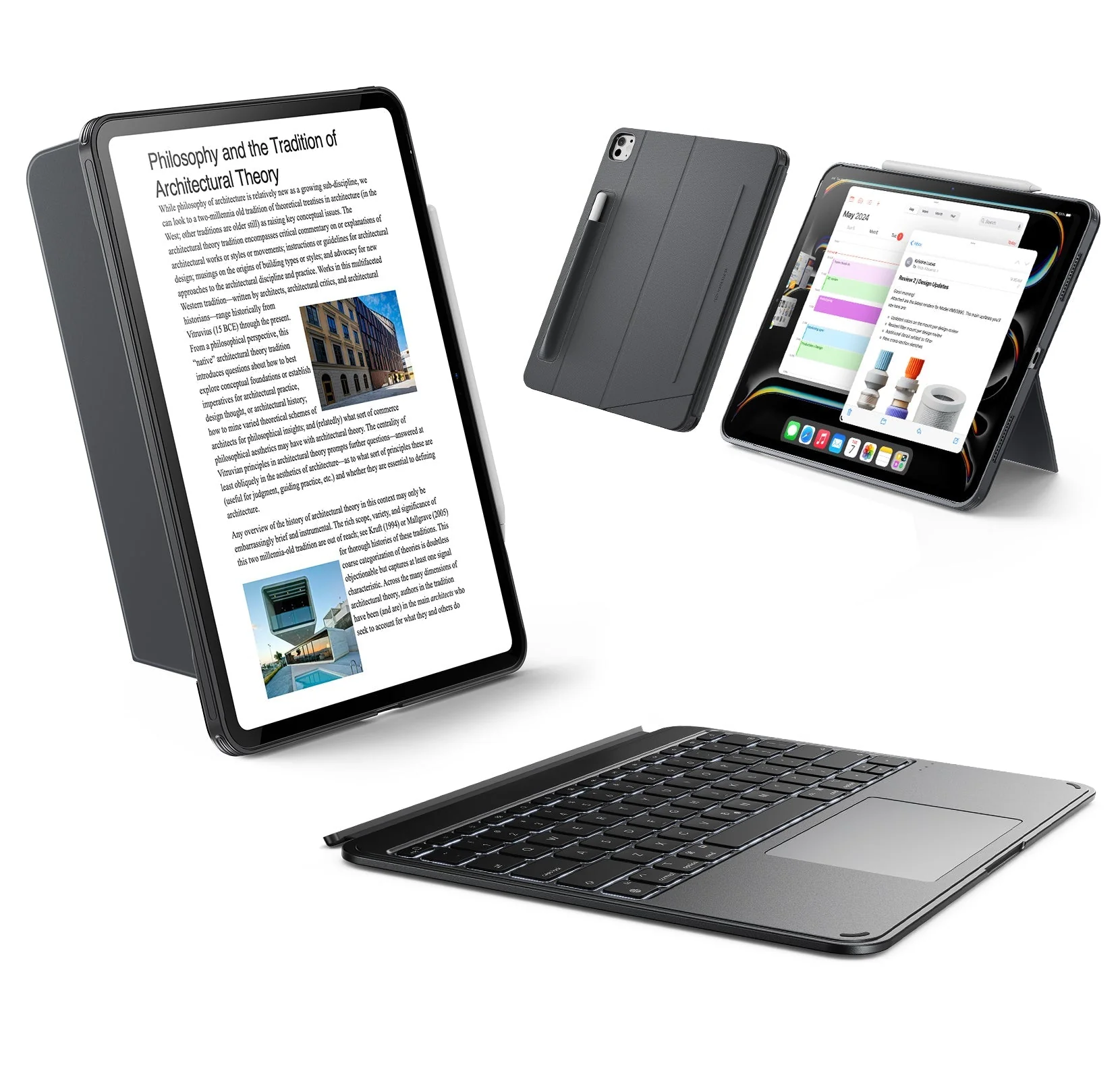 iPad Pro 13" (2024) Shift Keyboard Case (Detachable) - UK Layout - Dark Gray - Image 3