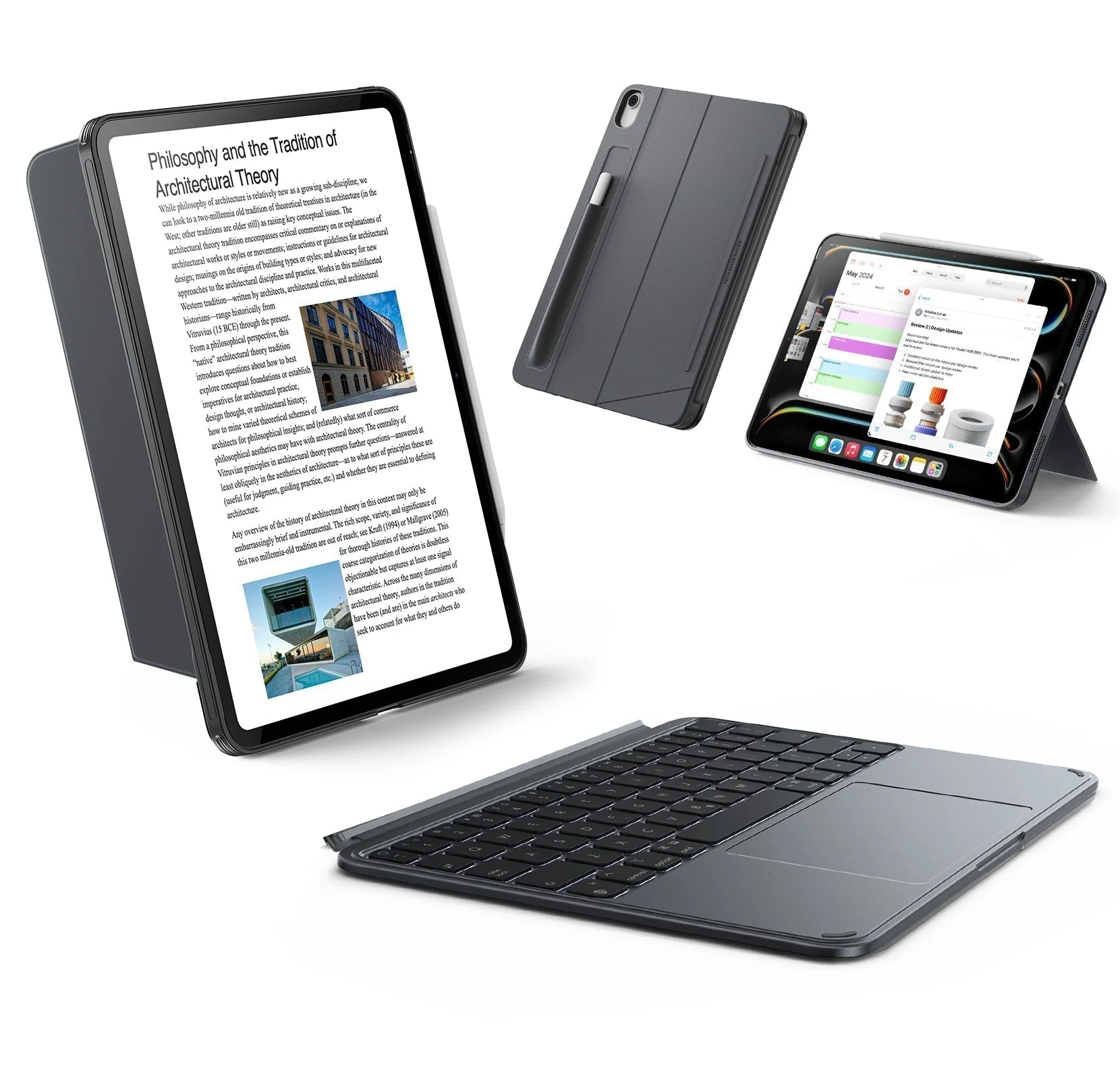 iPad Air 10.9" (5th/4th Gen) Shift Keyboard Case (Detachable) -UK Layout-Dark Gray - Image 2