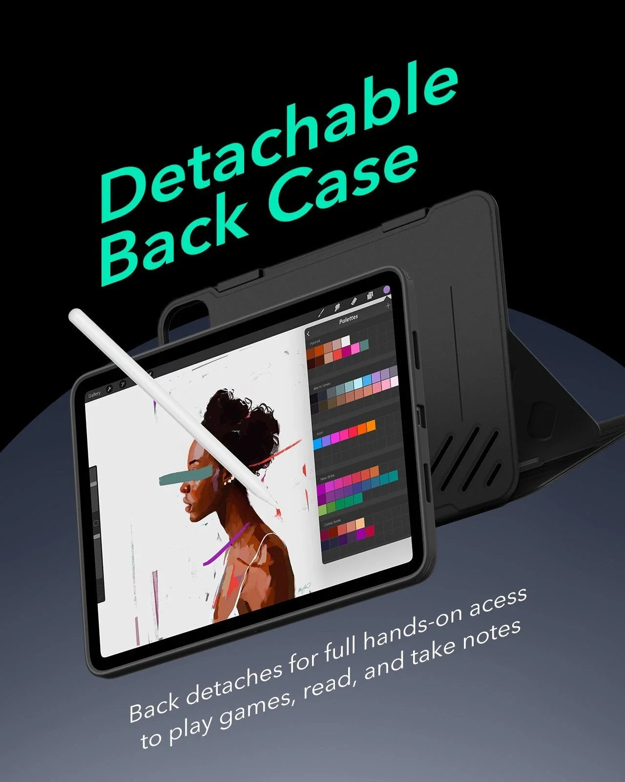 iPad Pro 11" (2025) Bundle Shift Magnetic Case & Armorite® Paper-Feel Protection - Black - Image 6