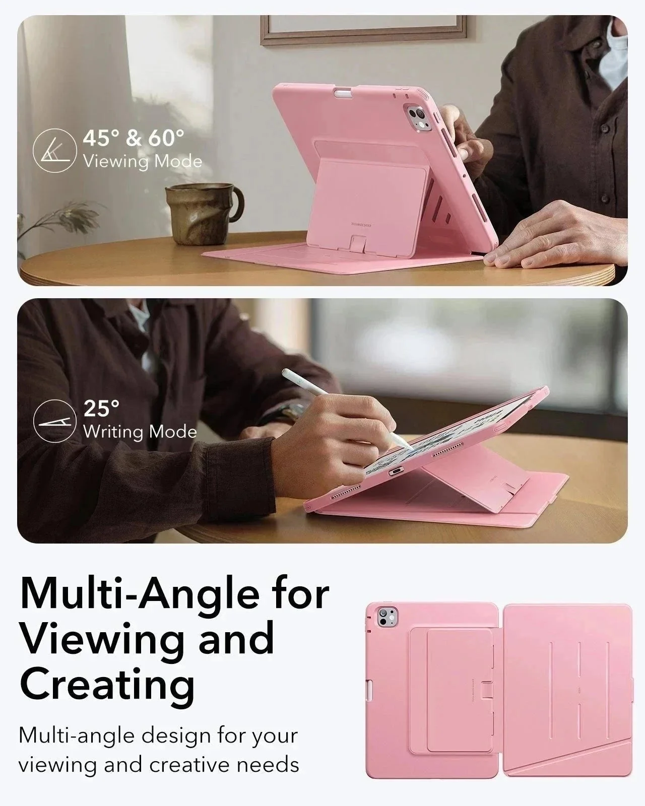 iPad Pro 11″ (2024) Flip Magnetic Case with Pencil Bundle - Pink - Image 3
