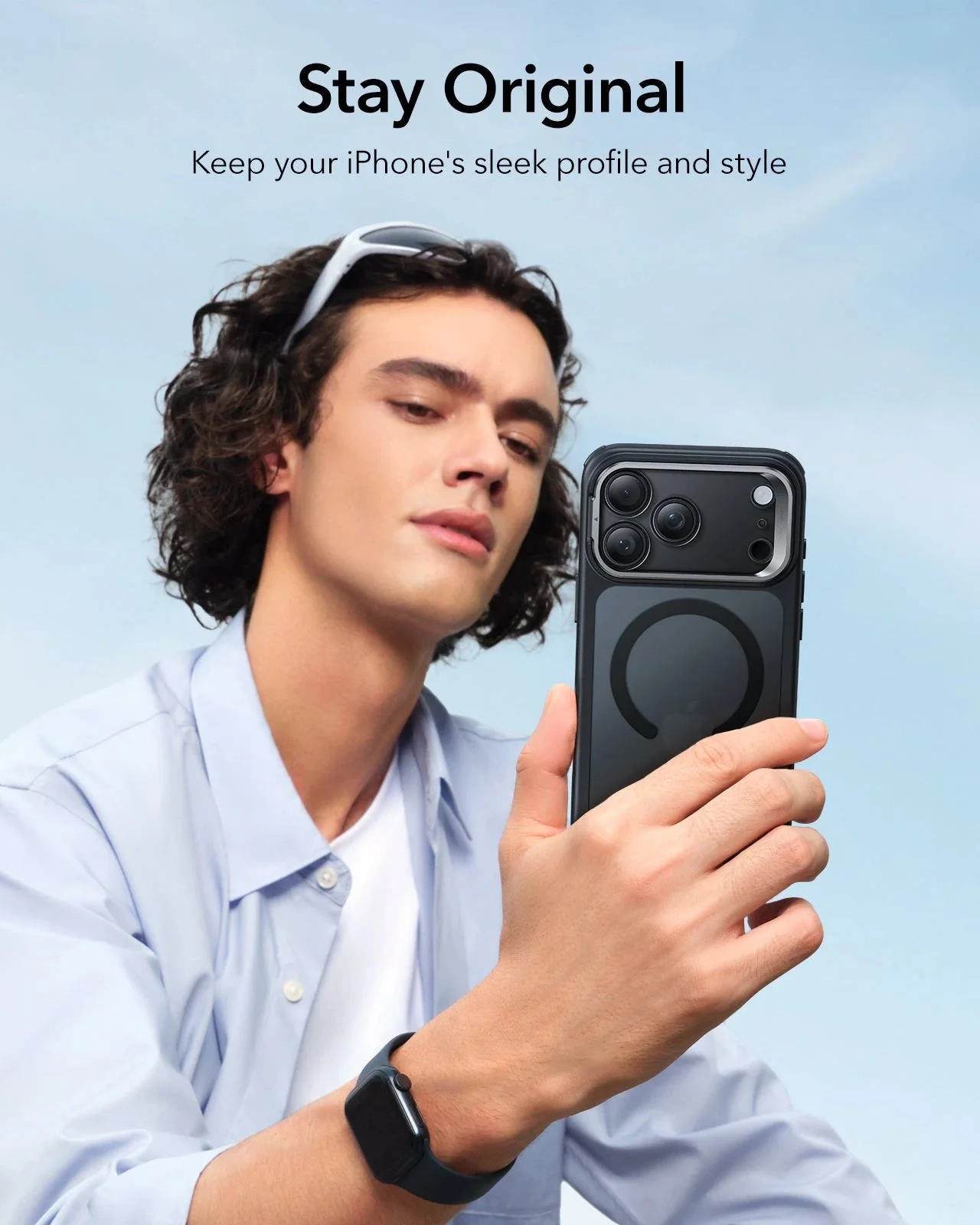 iPhone 17 Pro Max Classic Hybrid Magnetic Case (Camera Control, Stash Stand) - Frosted Black - Image 8