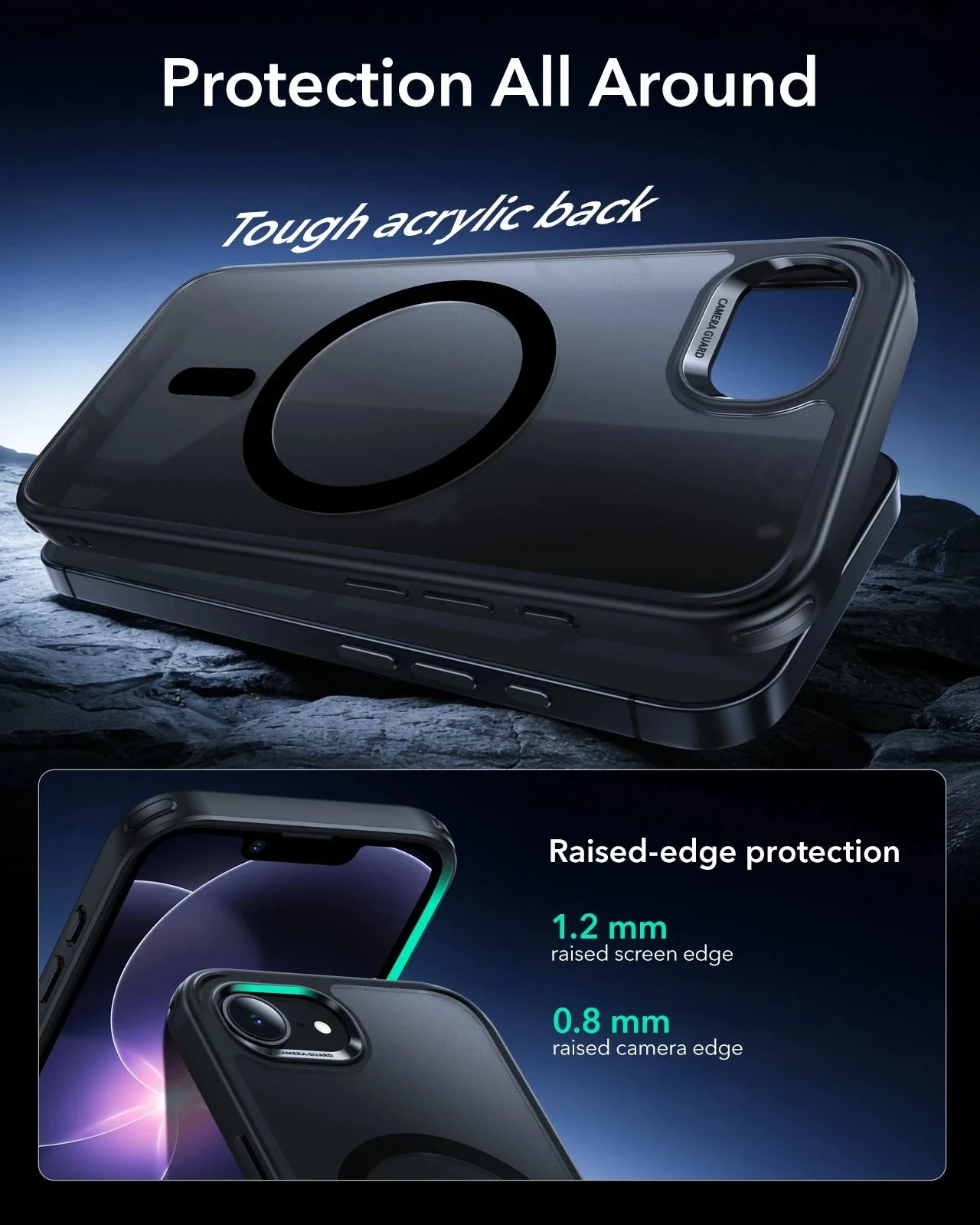 iPhone 17e Classic Hybrid Magnetic Case - Frosted Black - Image 3