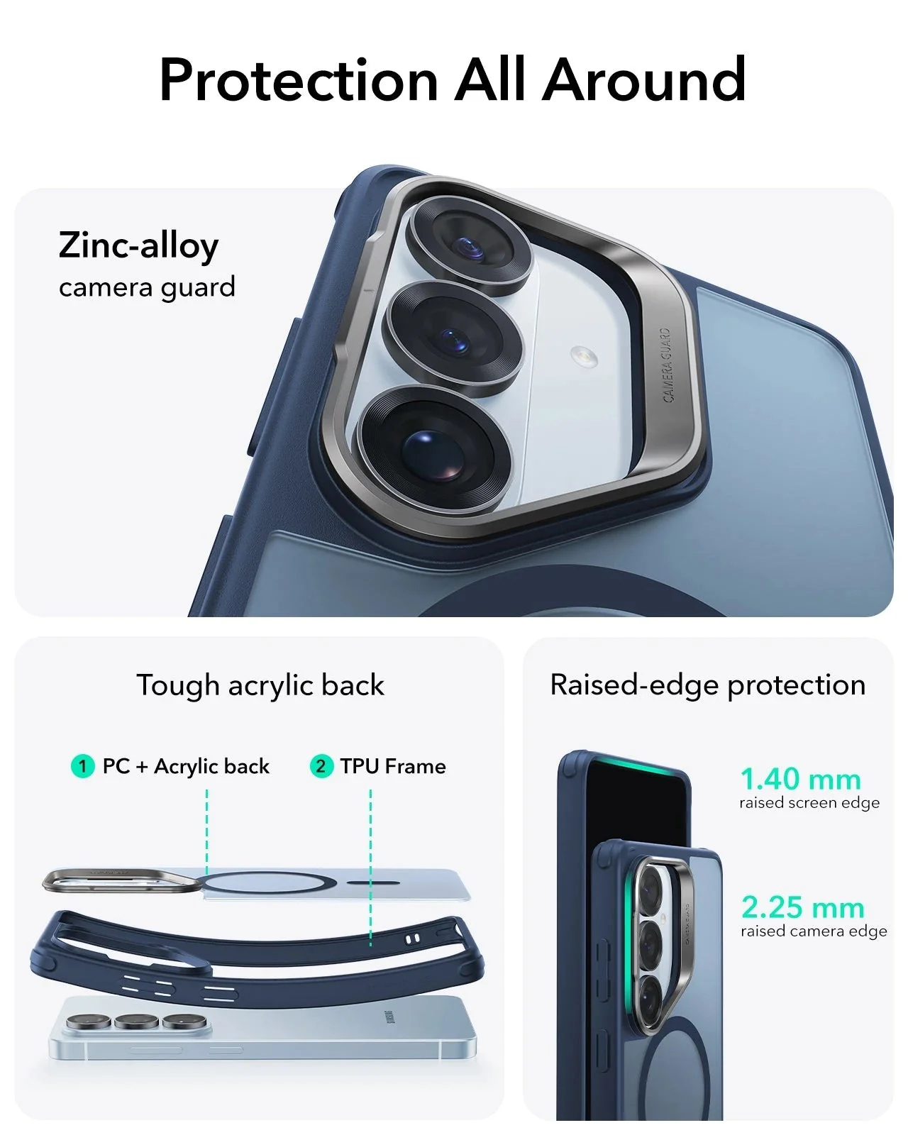 Galaxy S26 Plus Classic Hybrid Magnetic Case (Stash Stand) - Frosted Blue - Image 5