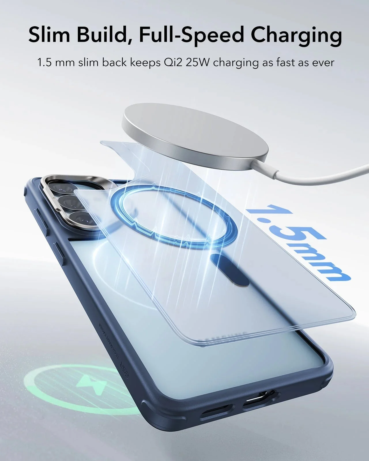 Galaxy S26 Plus Classic Hybrid Magnetic Case (Stash Stand) - Frosted Blue - Image 8