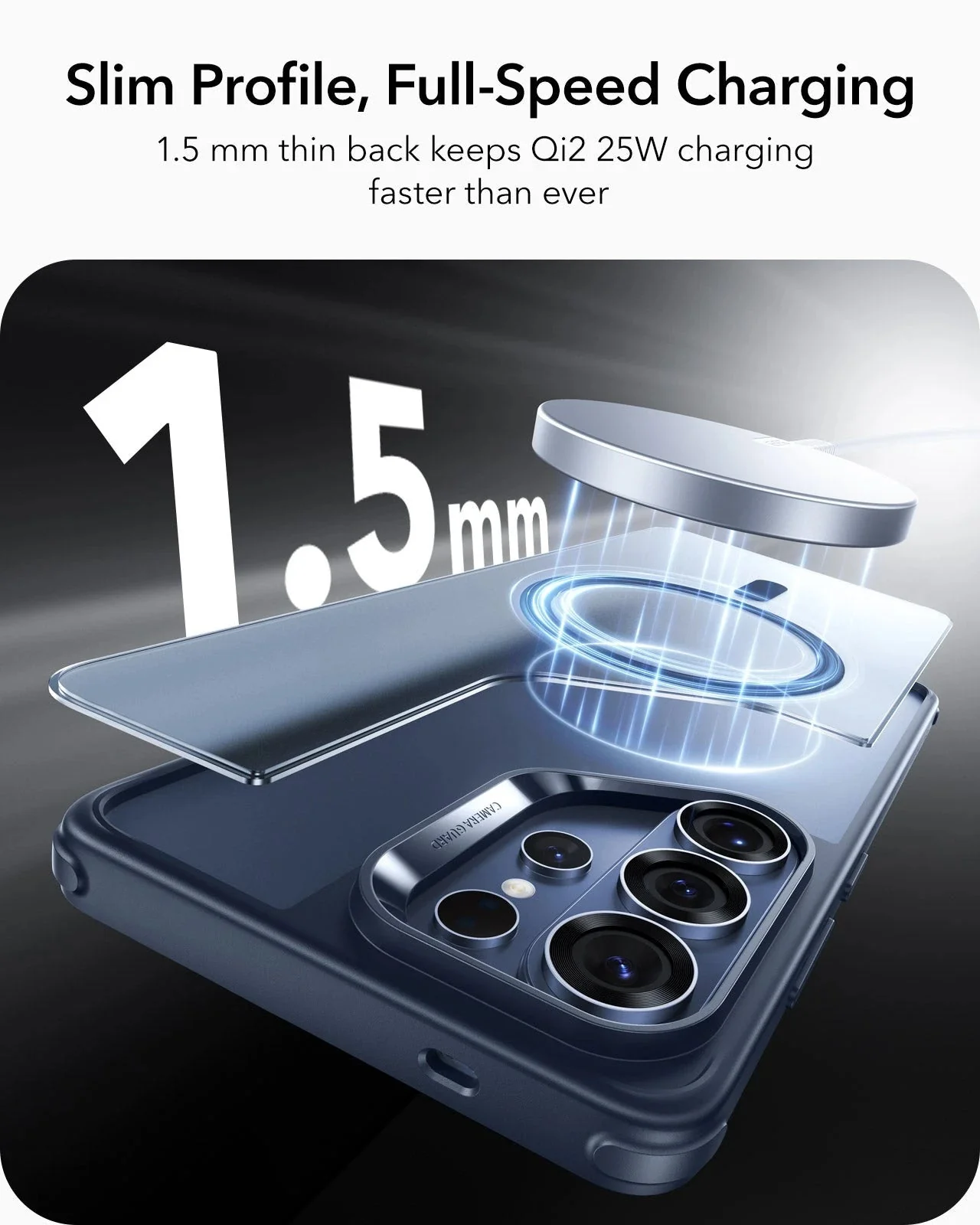 Galaxy S26 Ultra Bundle Classic Hybrid Magnetic Case and Armorite® Privacy Screen Protector - Frosted Blue - Image 7