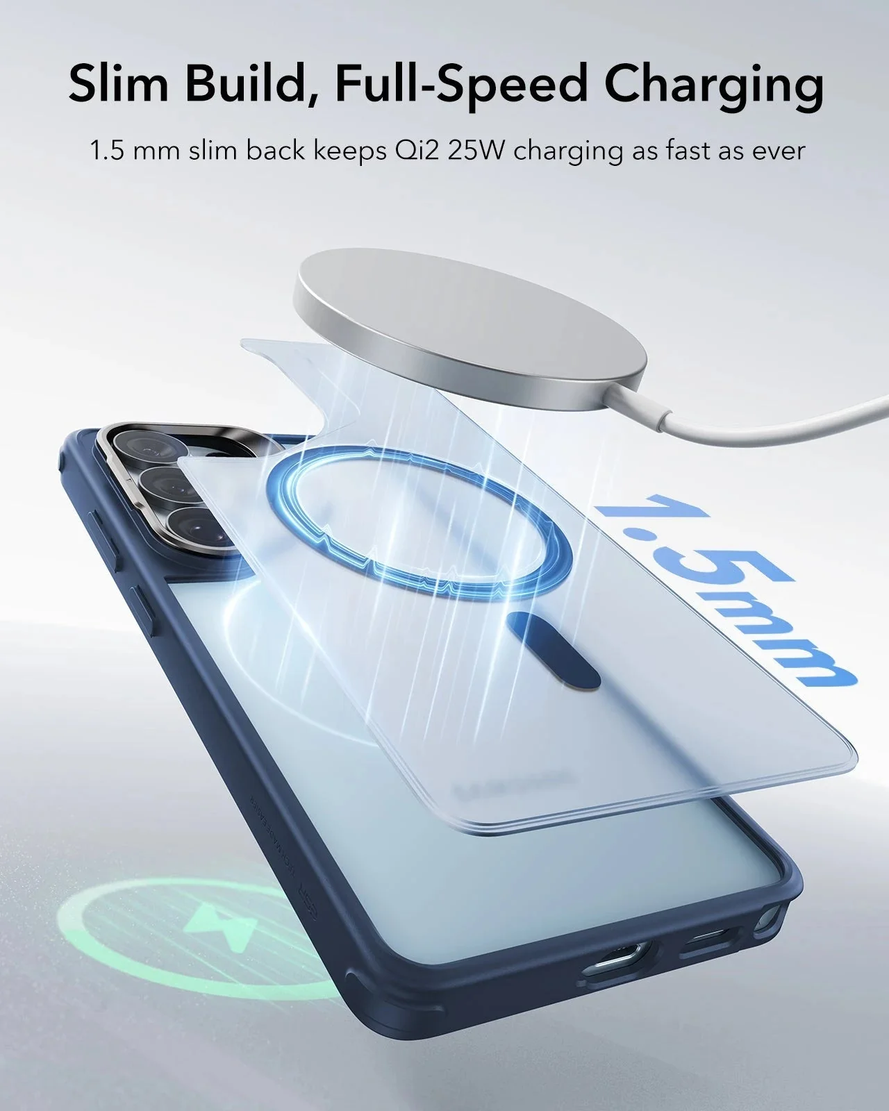 Galaxy S26 Ultra Bundle Classic Hybrid Magnetic Case (Stash Stand) and Armorite® Pro Screen Protector - Frosted Blue - Image 5