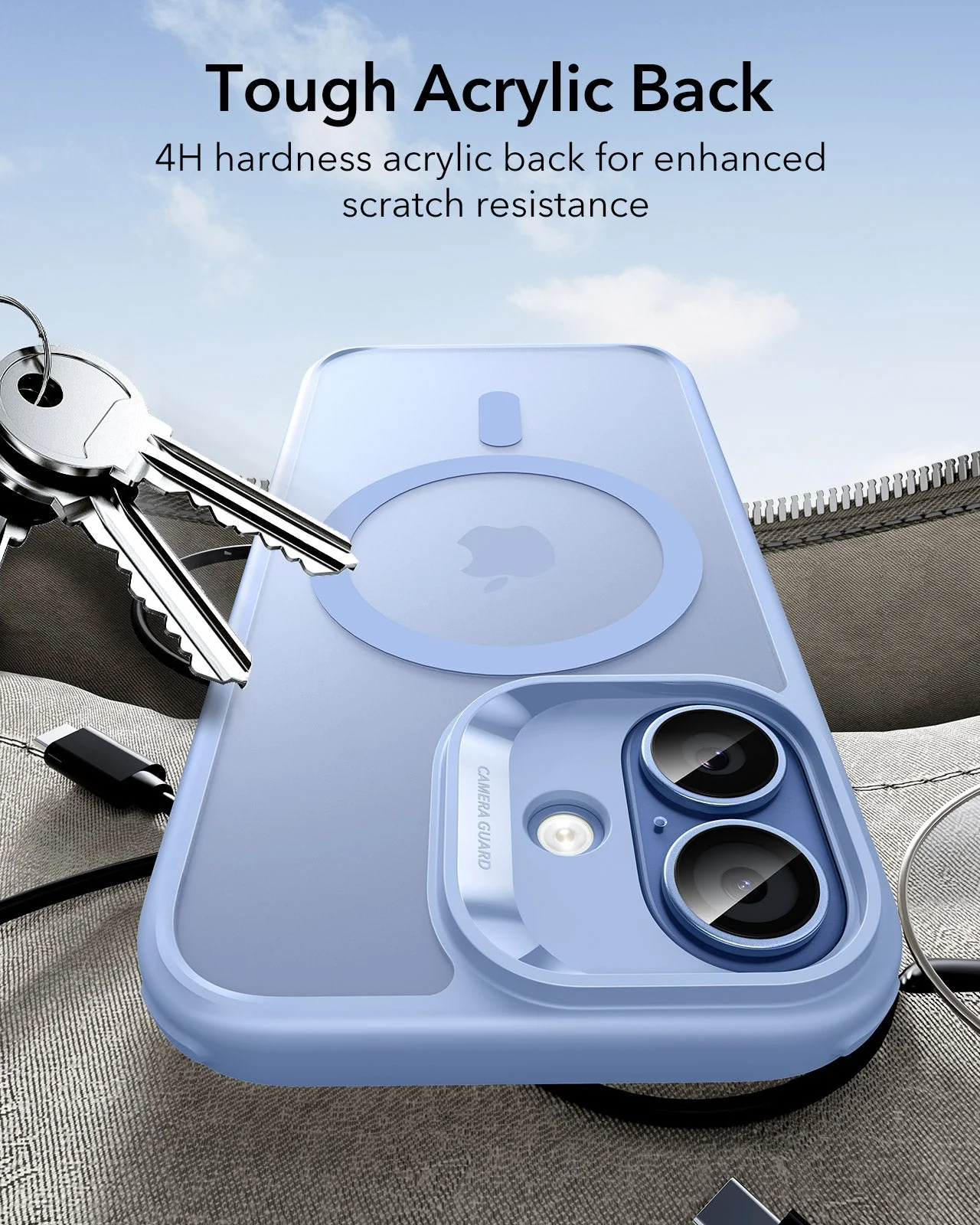 iPhone 17 Bundle Classic Hybrid Magnetic Case (Camera Control) and Armorite Screen Protector - Frosted Light Blue - Image 7