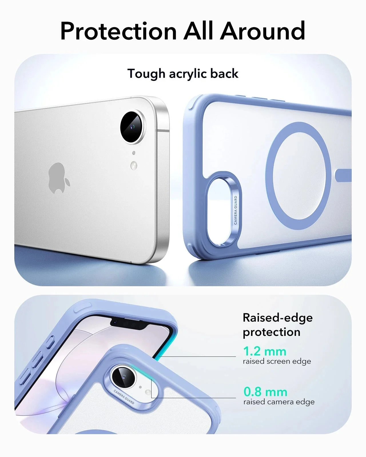 iPhone 17e Classic Hybrid Magnetic Case - Frosted Light Blue - Image 3