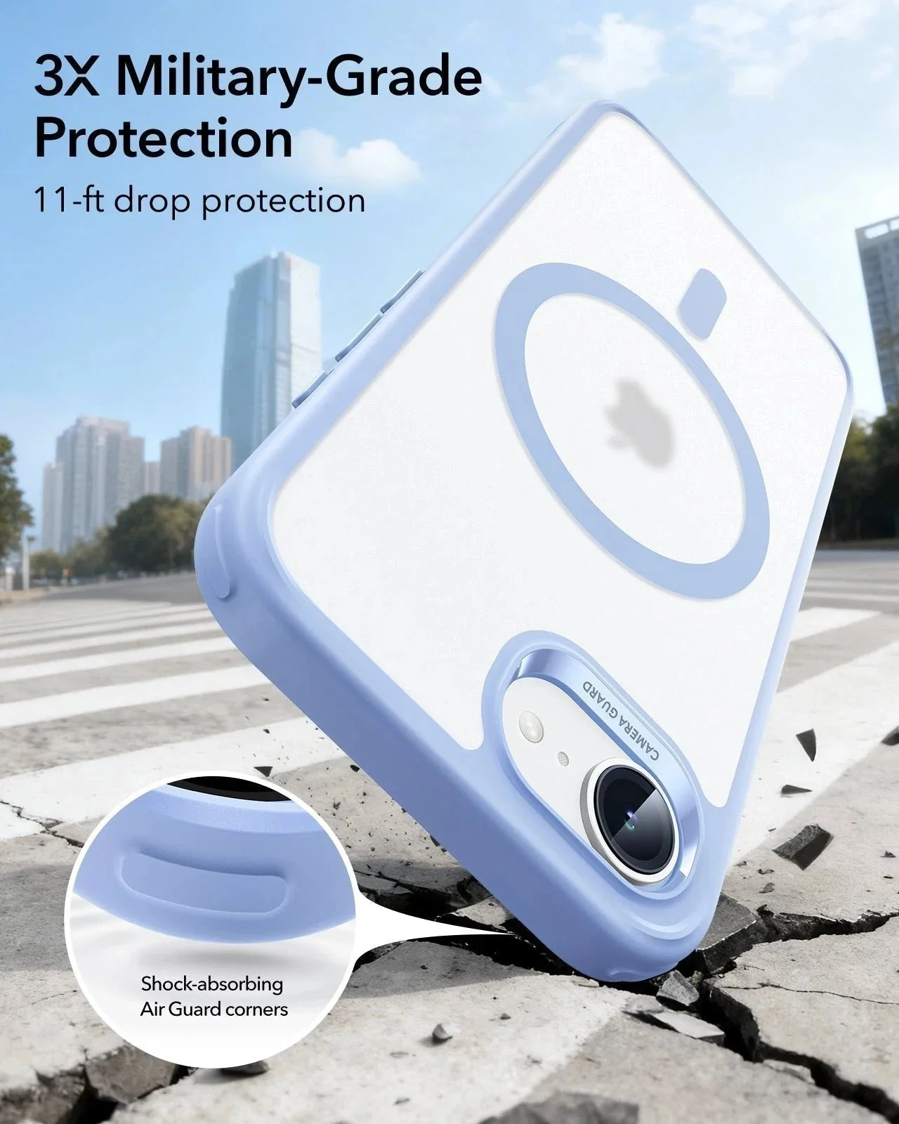 iPhone 17e Classic Hybrid Magnetic Case - Frosted Light Blue - Image 4