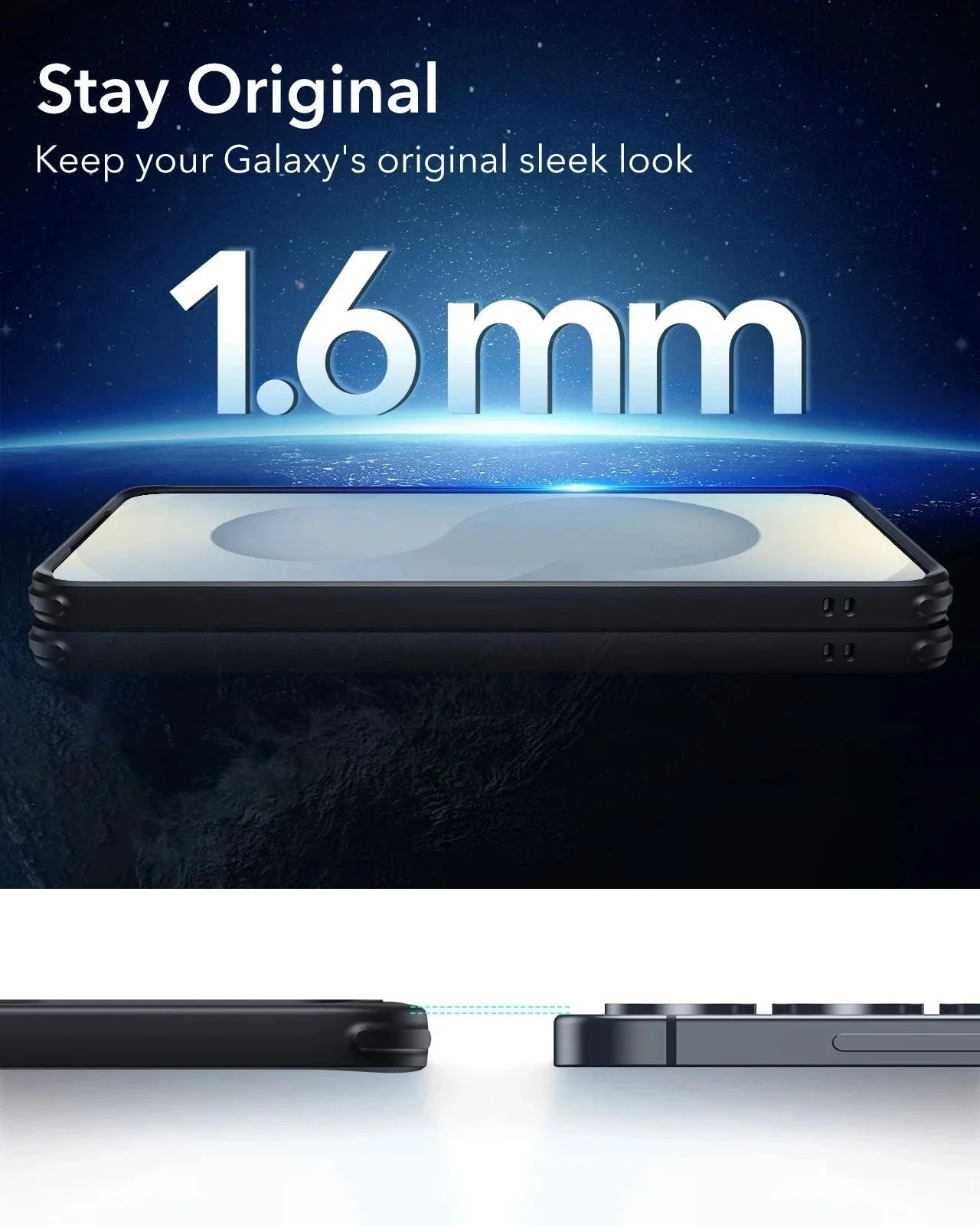Galaxy S25+ HaloLock Classic Hybrid Case - Frosted Black - Image 6