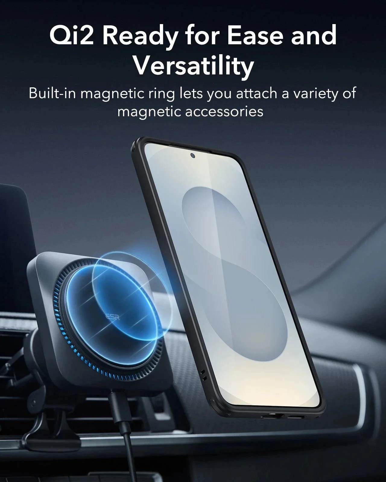 Galaxy S25+ HaloLock Classic Hybrid Case - Frosted Black - Image 8